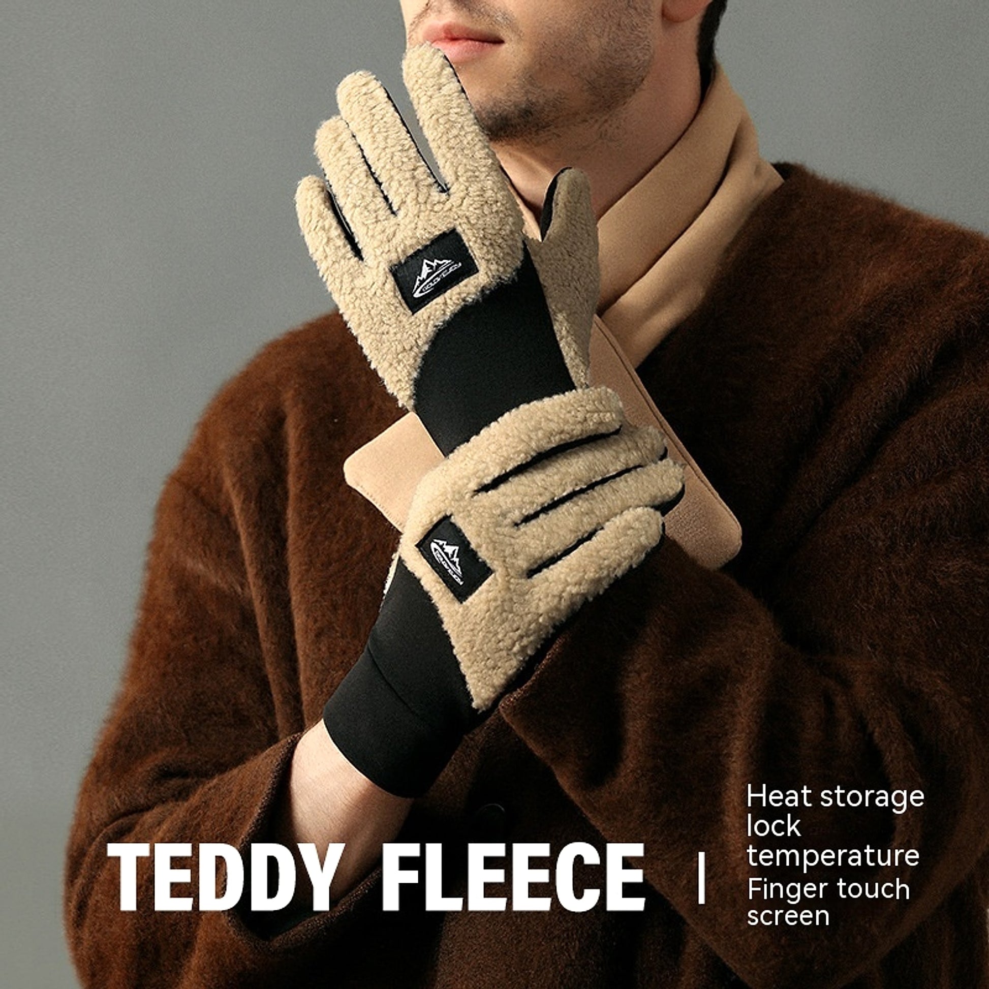 Teddy Velvet Insulated Gloves For Outdoor Use - enhanced image 5