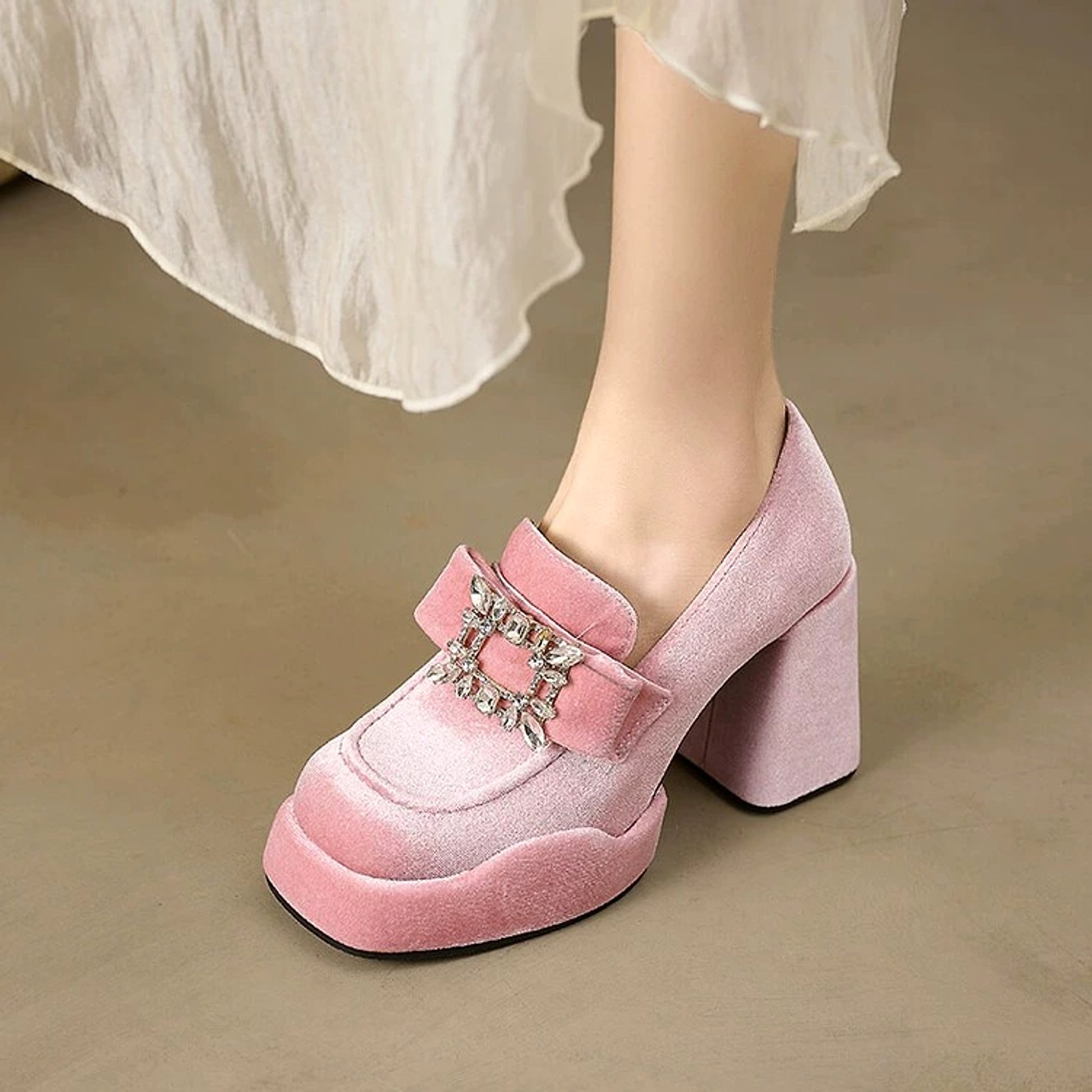Thick Soled Thick Heel Slip-on Shoe Women's Single Shoes - enhanced image 5