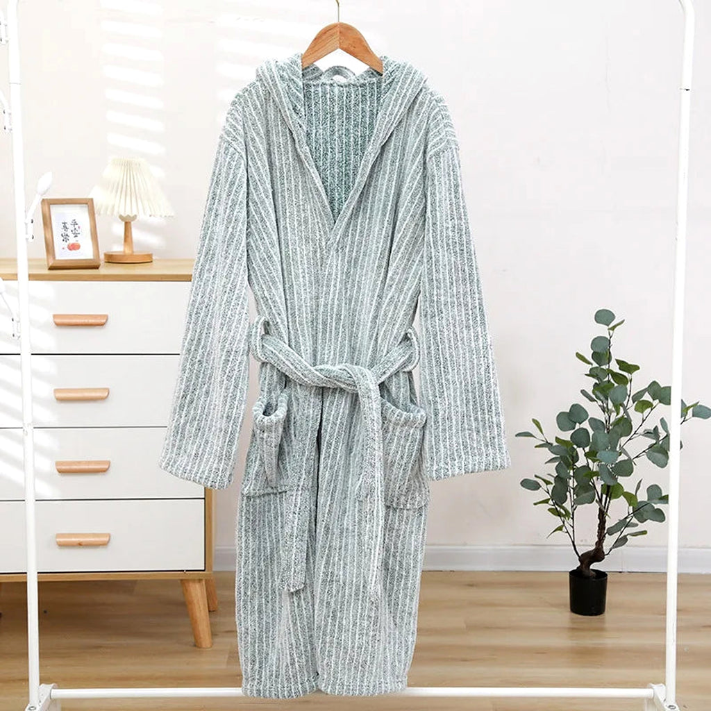 Thicken And Lengthen Coral Fleece Bathrobe Plus Size Pajamas Homewear - enhanced image 5
