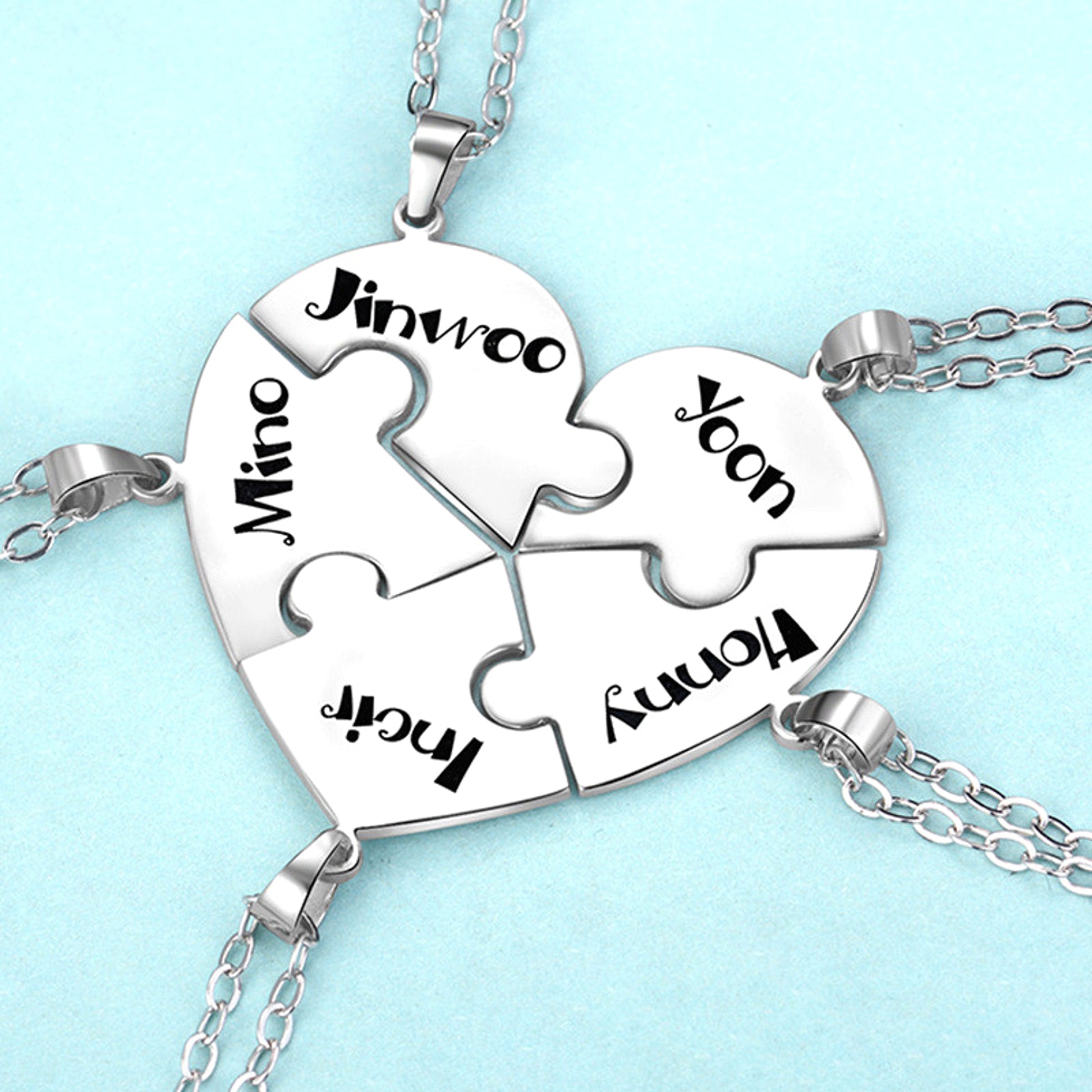Personalized Family Pendant – Heart Necklace for Siblings & Loved Ones - enhanced image 5