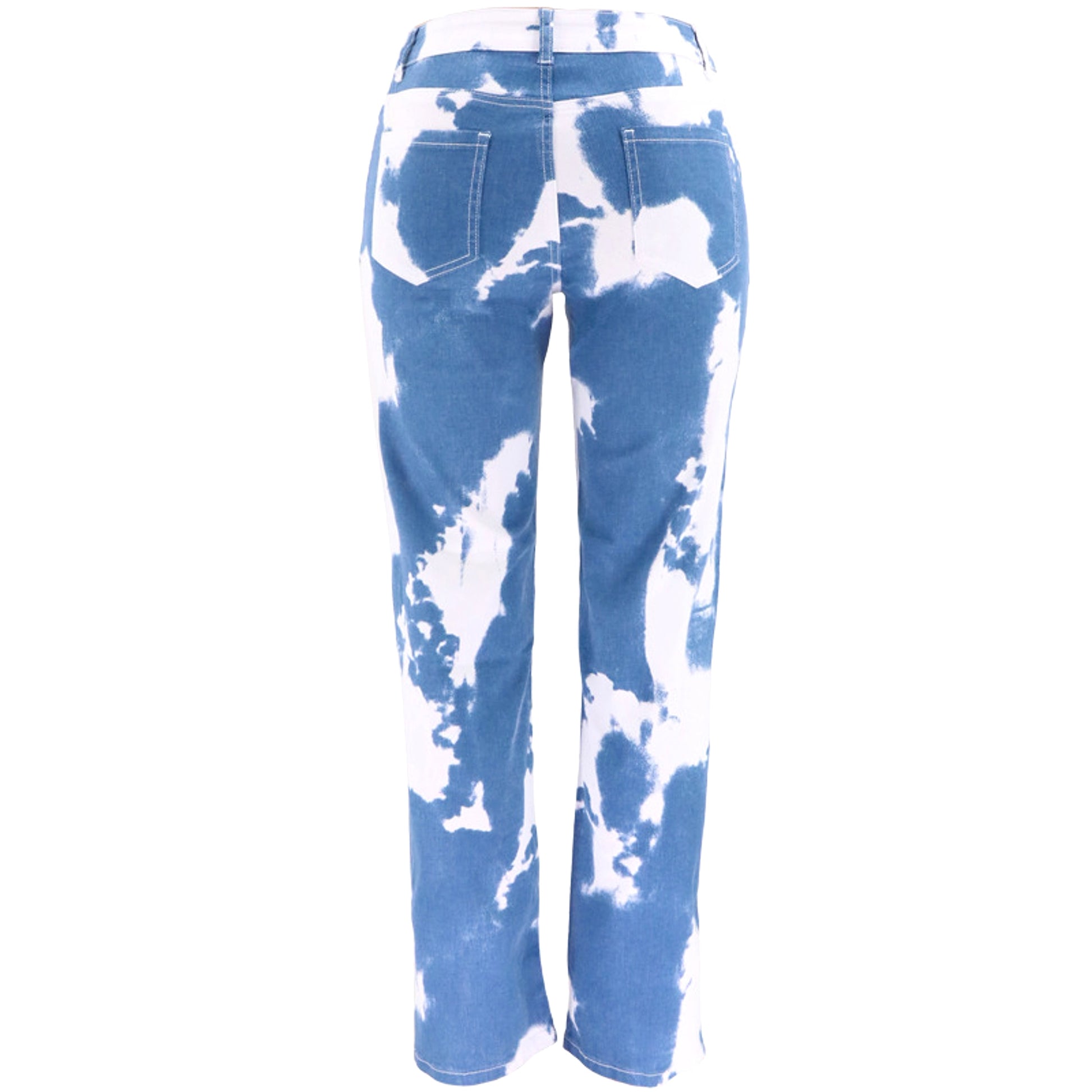 Tie Dye Print Straight Leg Jeans For Women - enhanced image 5