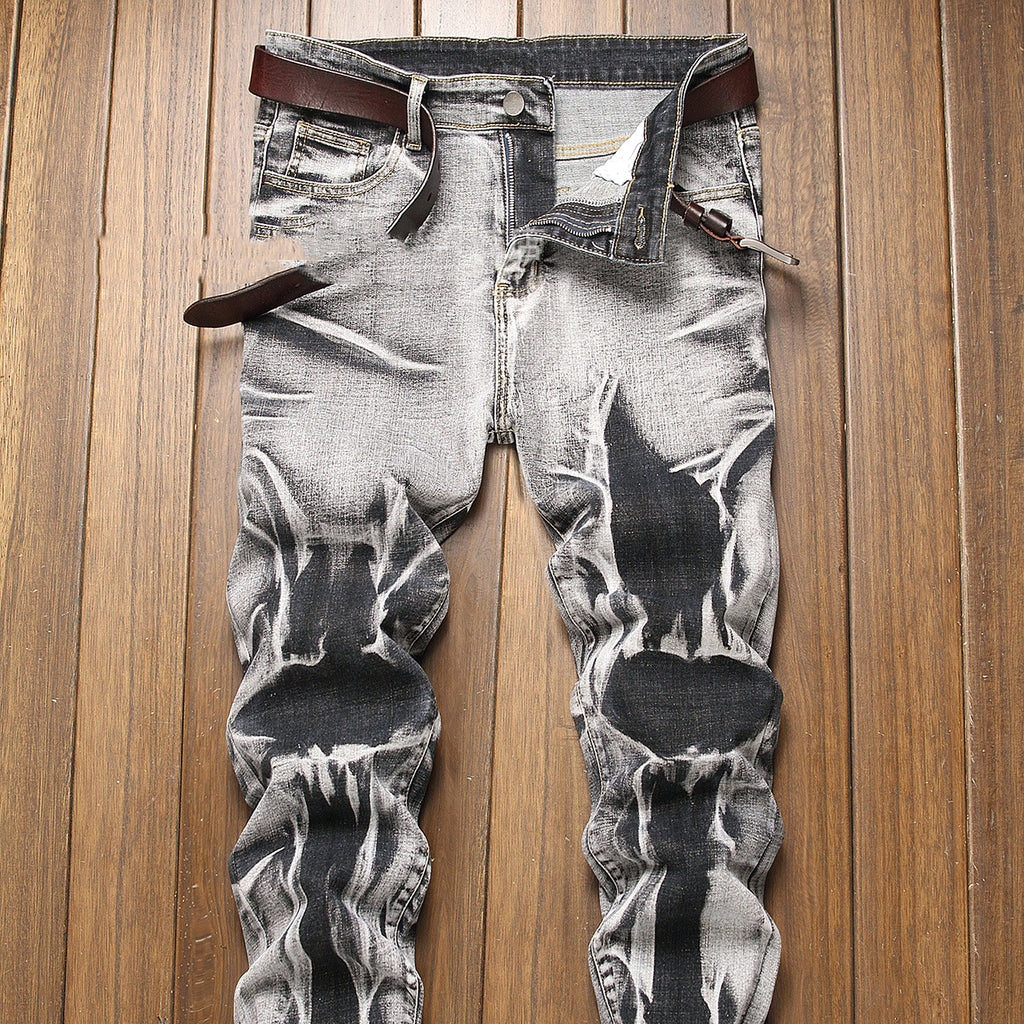 Urban Edge – Men’s Slim Fit Gray Washed Jeans - enhanced image 5