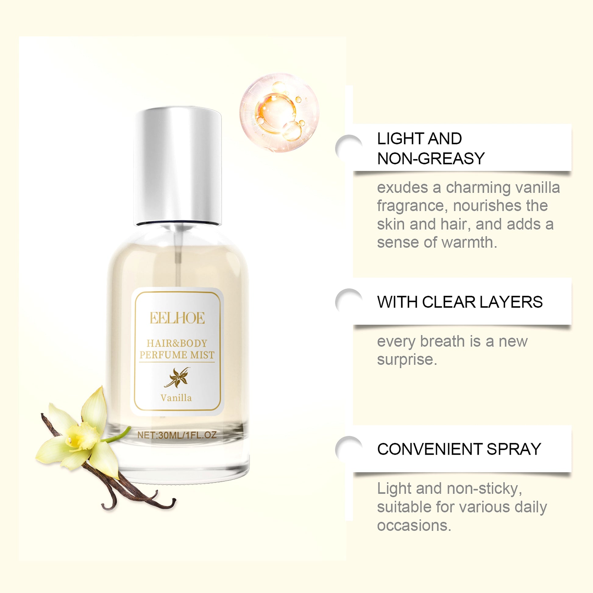 Vanilla Whisper | Body & Hair Perfume Spray – Edition 2025 - enhanced image 5