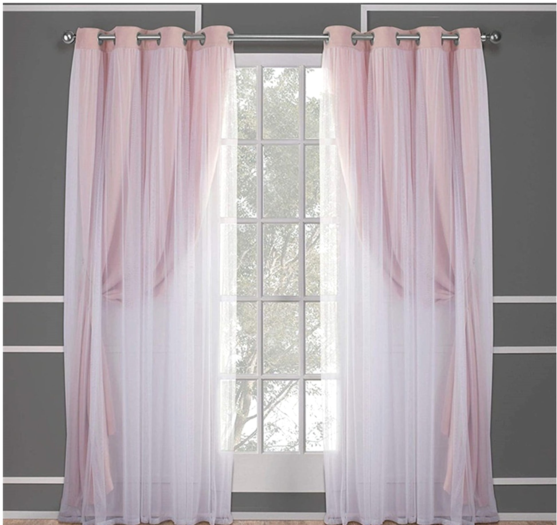 Velura™ – Double Layer Lace-Trim Blackout Curtain - enhanced image 5
