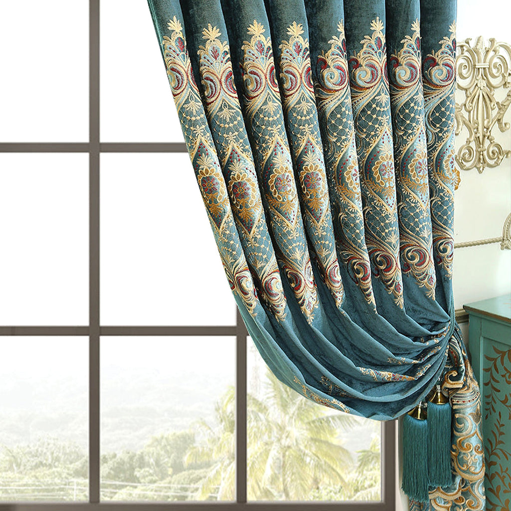 VelureMajestique™ – Luxury Embroidered Blackout Curtains (2-Piece Set) - enhanced image 5