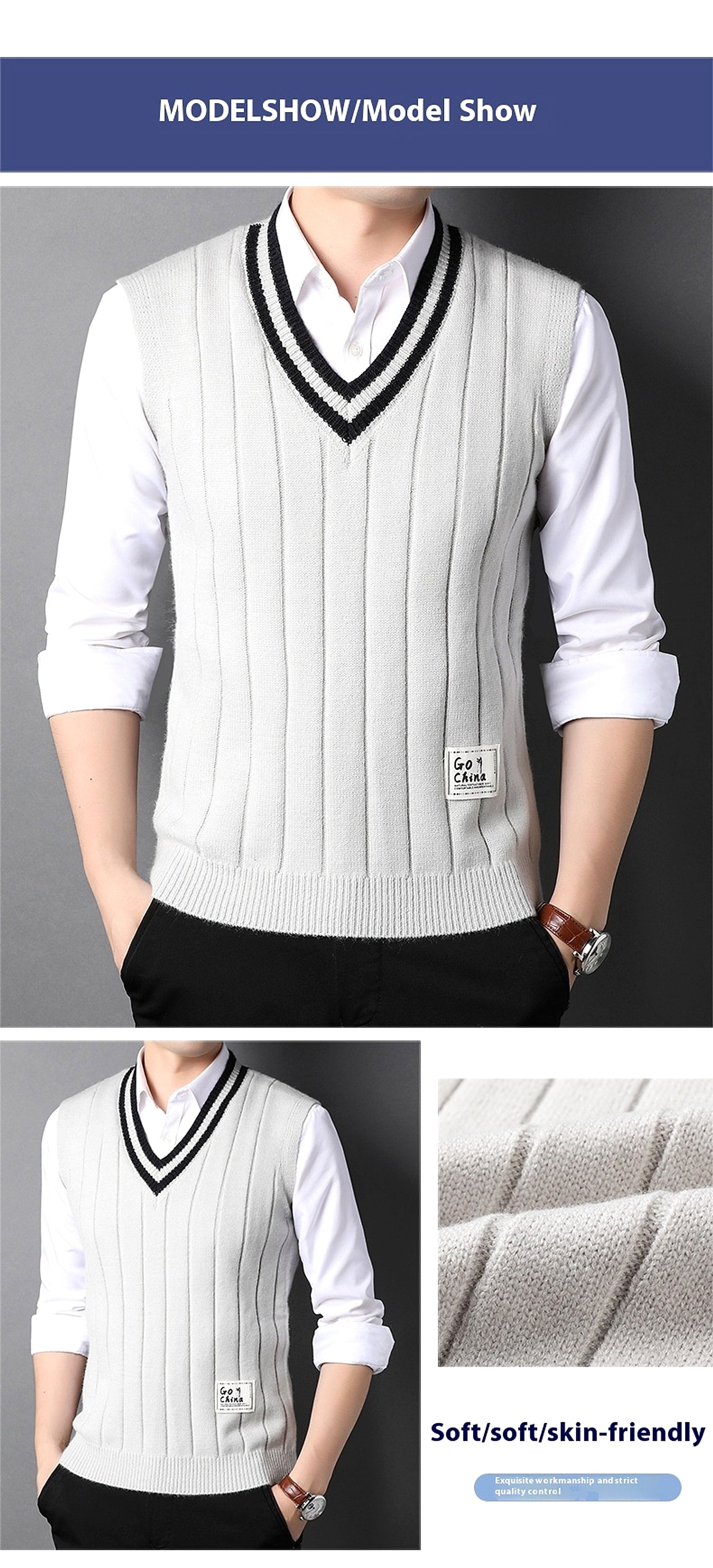 Vest Men's Sleeveless Thermal Sweater - enhanced image 5