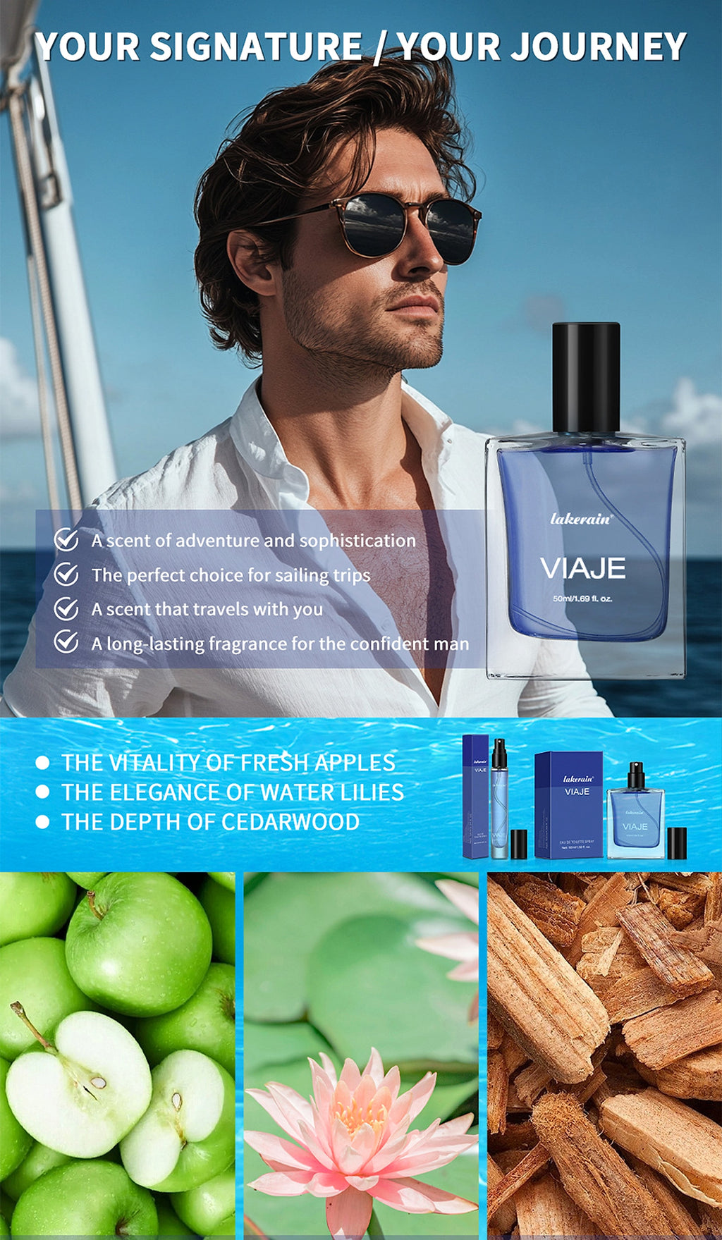 VIAJE - Men's Citrus Fragrance Cologne - enhanced image 5