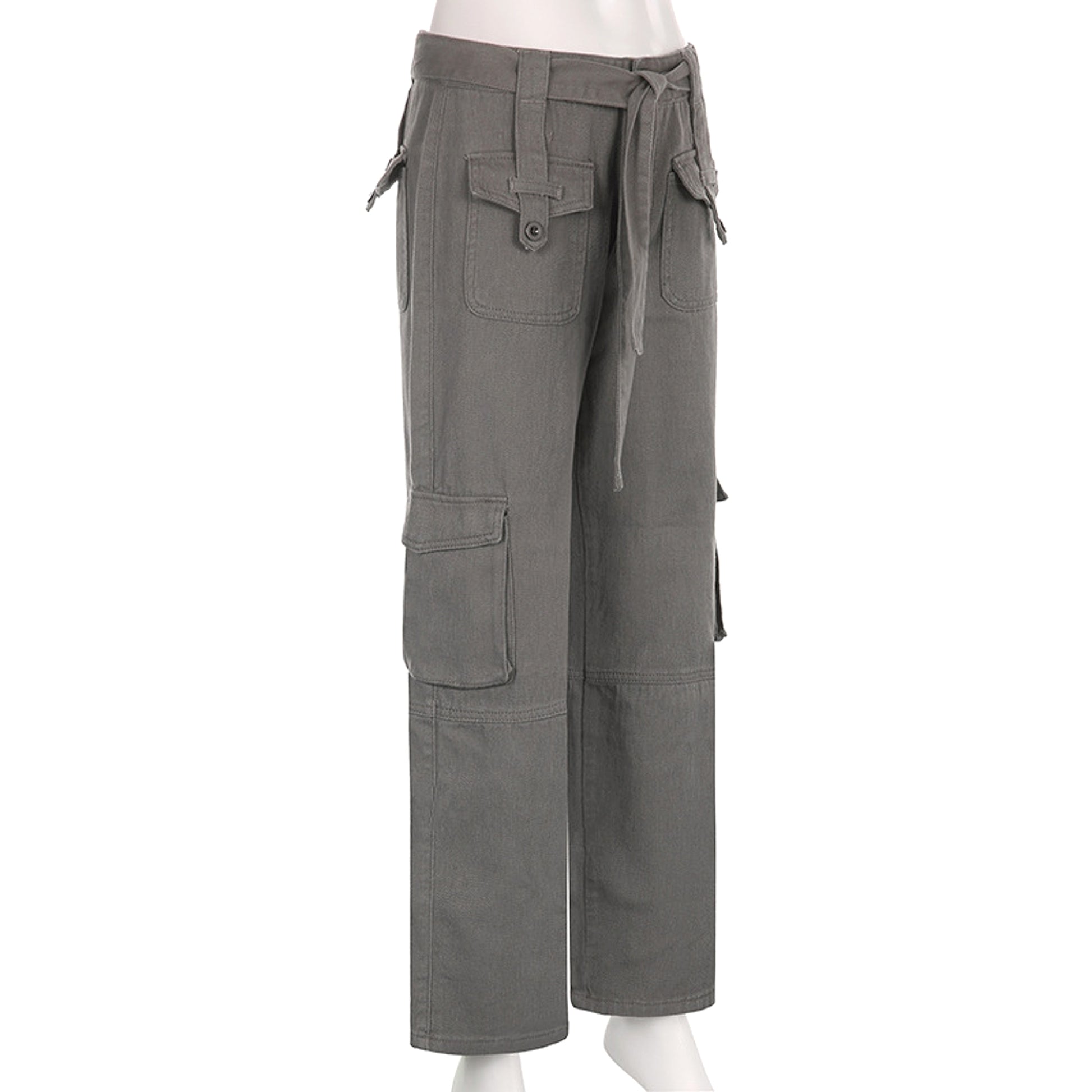 Vintage Multi Pocket Belt Casual Workwear Jeans Women - enhanced image 5