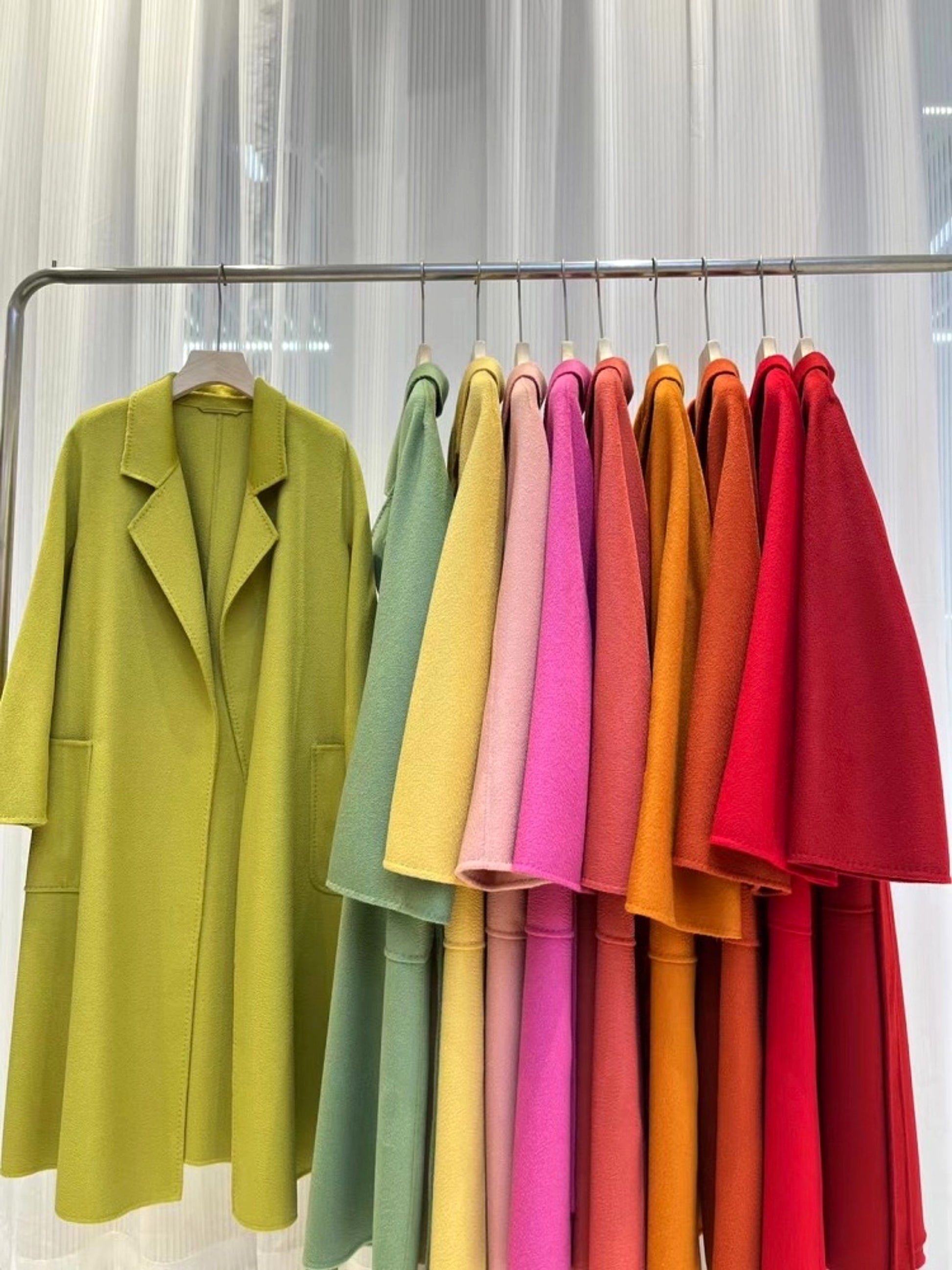 Water Ripple Cashmere Women's Long Reversible Coat – Luxury & Versatility - enhanced image 5