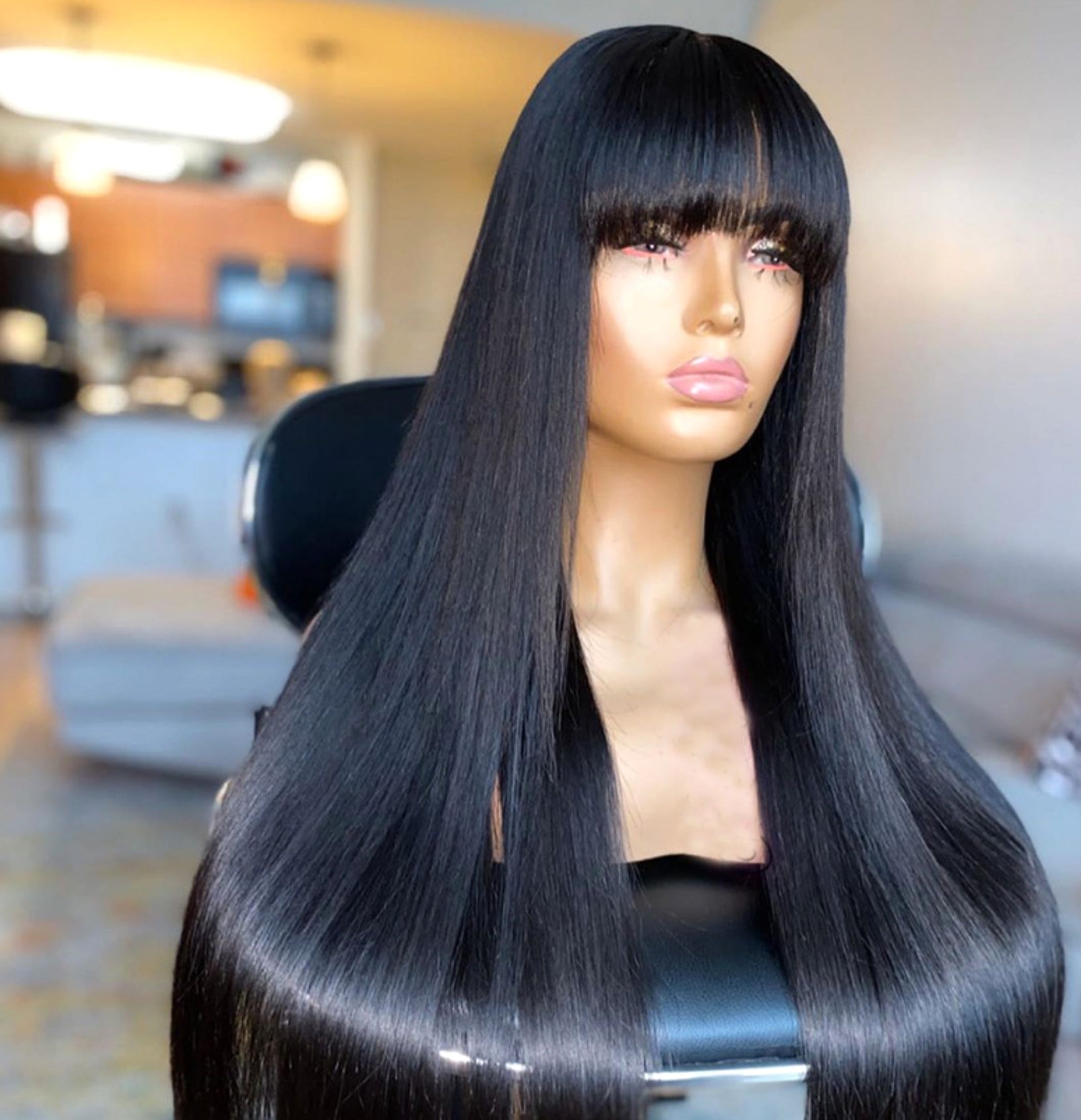 LuxeWave - Wig Real Human Hair Straightening Mechanism Headgear - LuxeWave - enhanced image 5