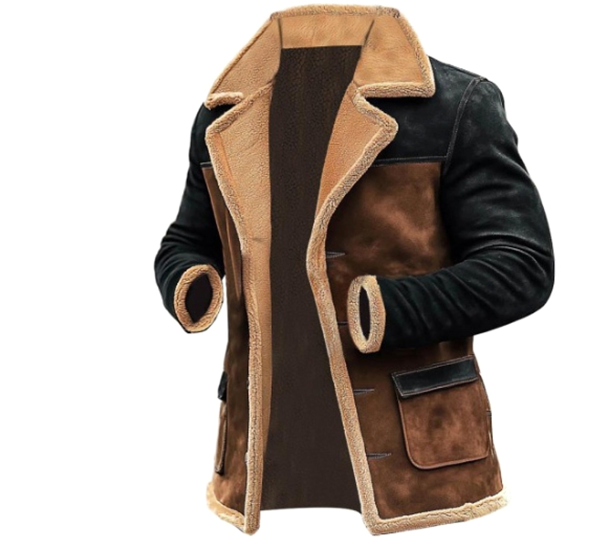 Winter Men's Vintage Suede Color Matching Casual Jacket - enhanced image 5