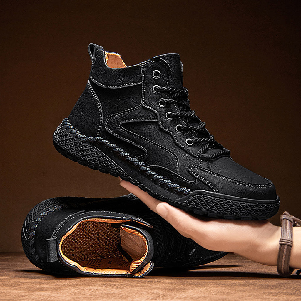 Winter Plush Insulated High Top Leather Shoes Men - enhanced image 5