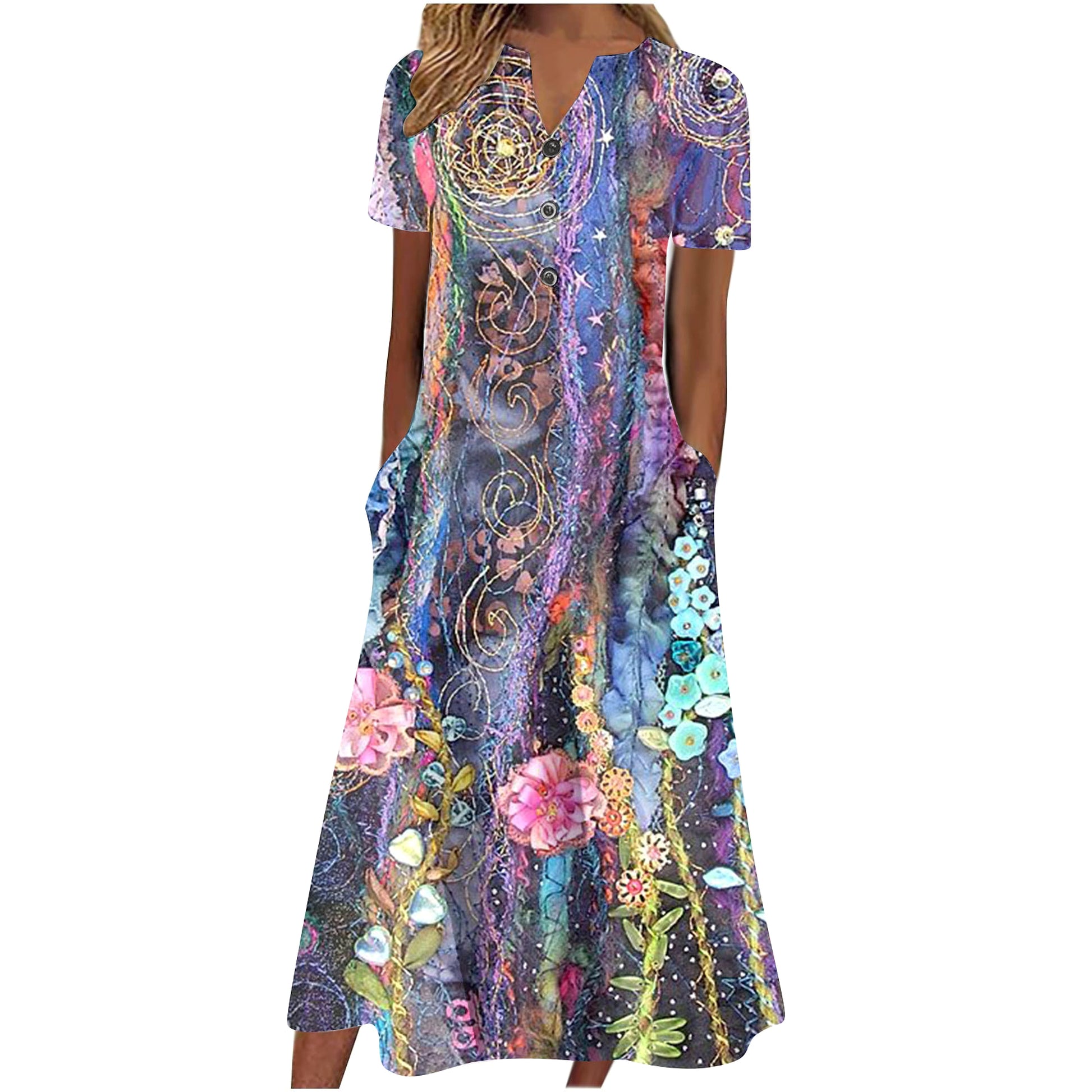 Women’s Summer Midi Dress – Casual, Light & Pocket-Ready - enhanced image 5