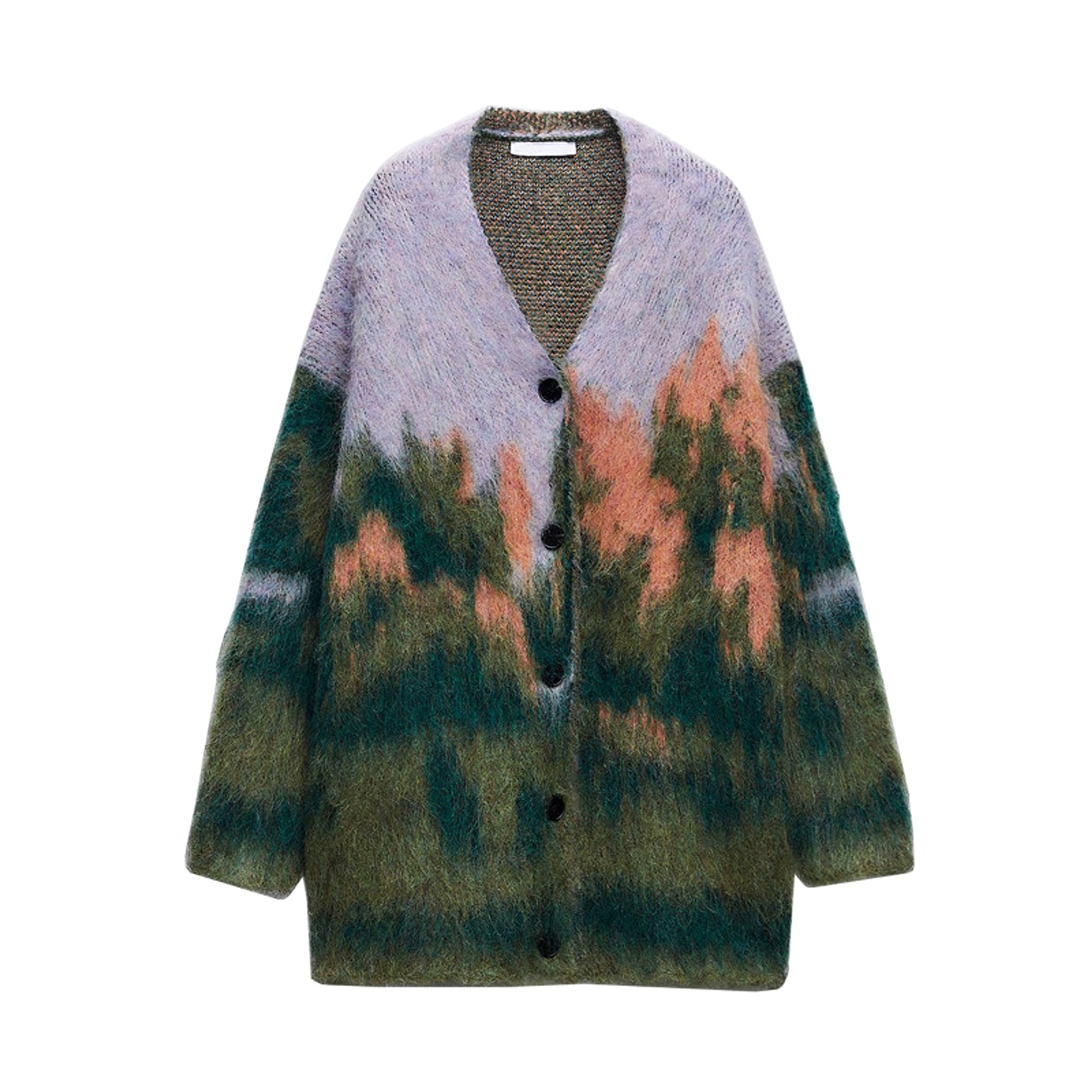 Women Sweater Long Sleeve V-neck Landscape Pattern Knitted - enhanced image 5