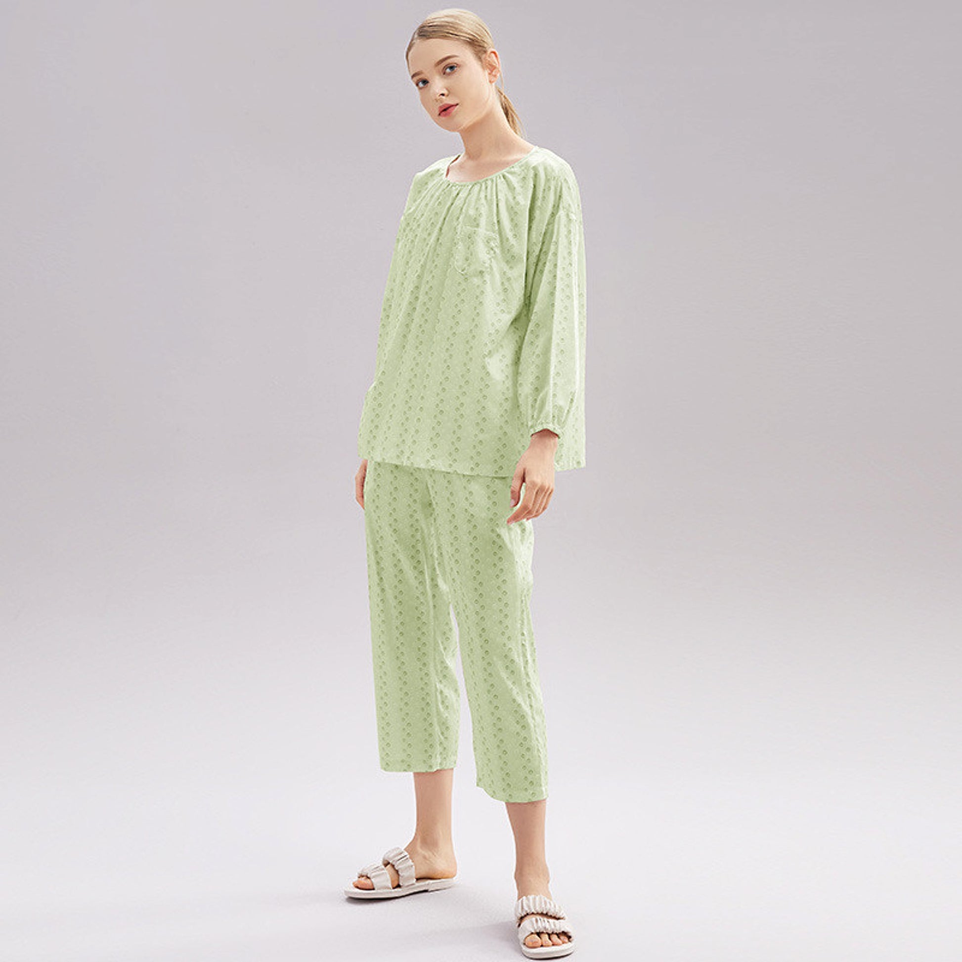 Women's Cotton Pajamas Spring Long-sleeved Homewear Thin New - enhanced image 5