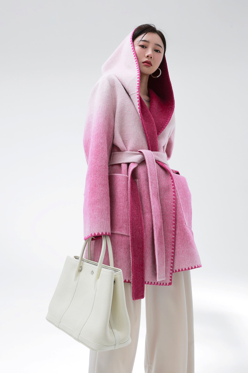 Women's Fashion Reversible Cashmere Coat – Luxury & Versatility - enhanced image 5
