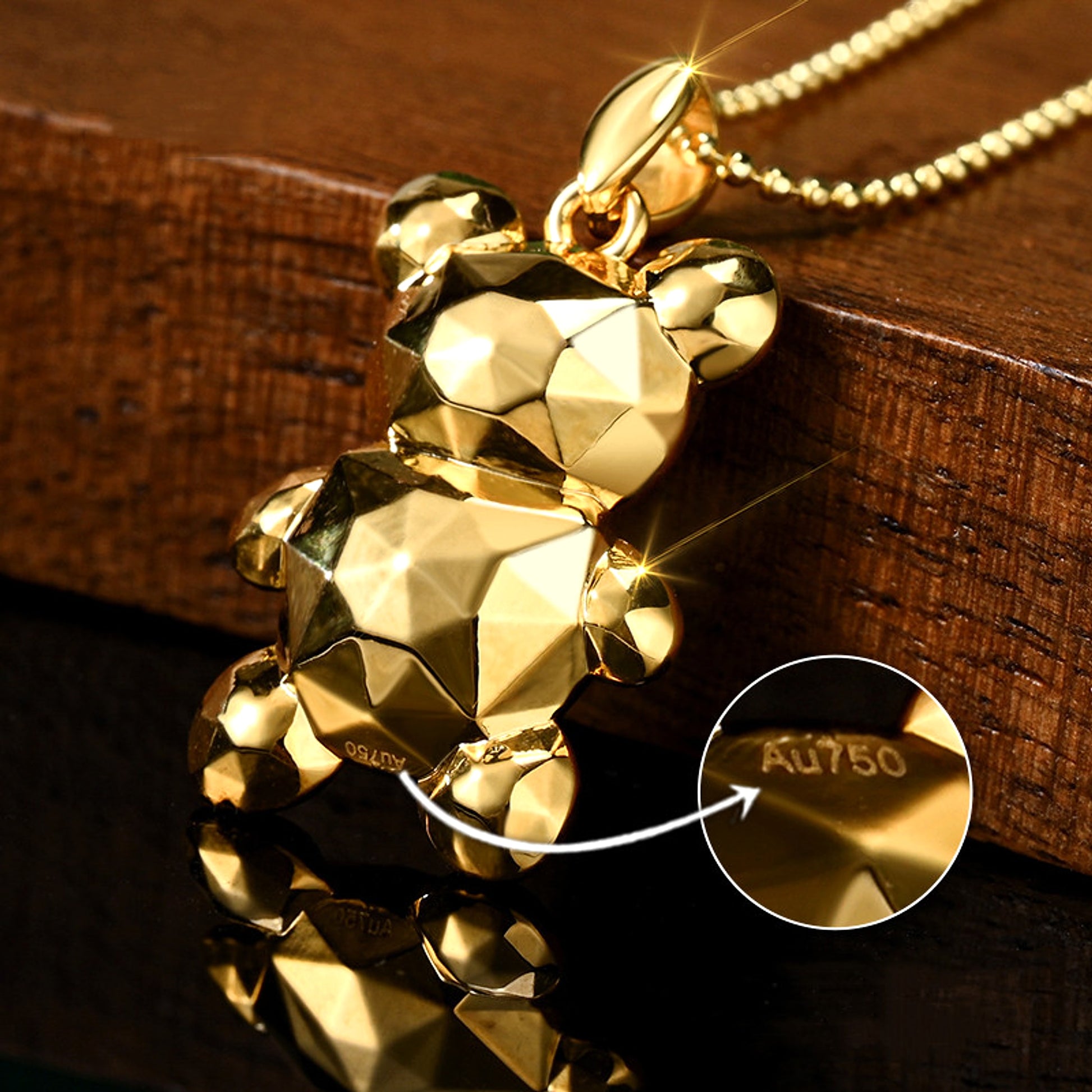 Women's Golden Bear Pendant - enhanced image 5