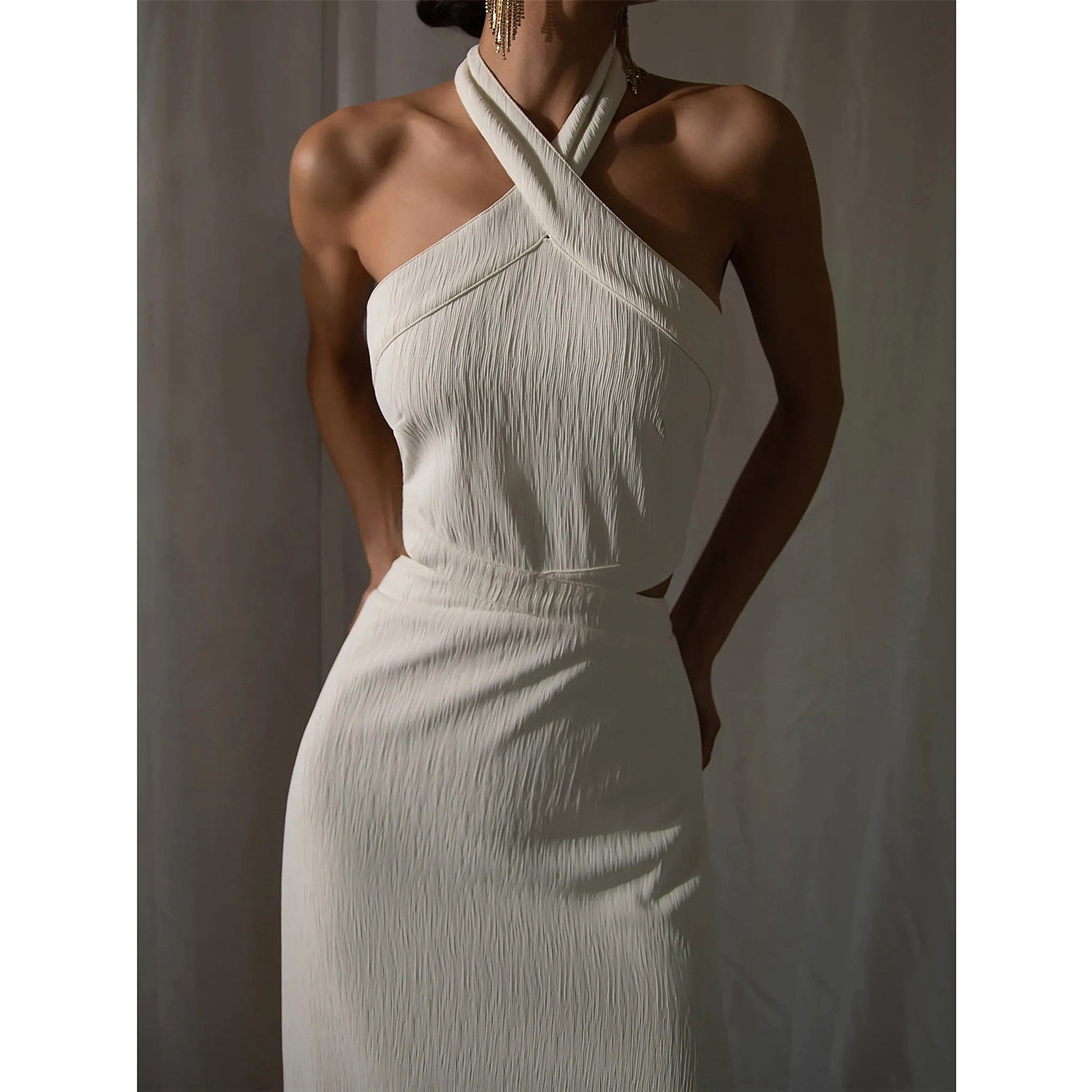 Women's Holiday Style Polyester Neck Dress - enhanced image 5