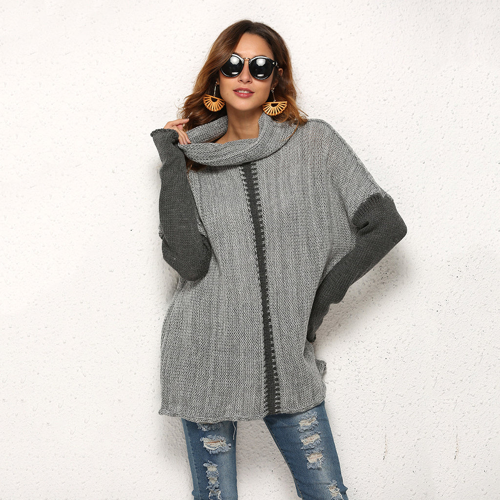 A1. Women's Knitted Pullover Sweater With Holes In Fingers - enhanced image 5