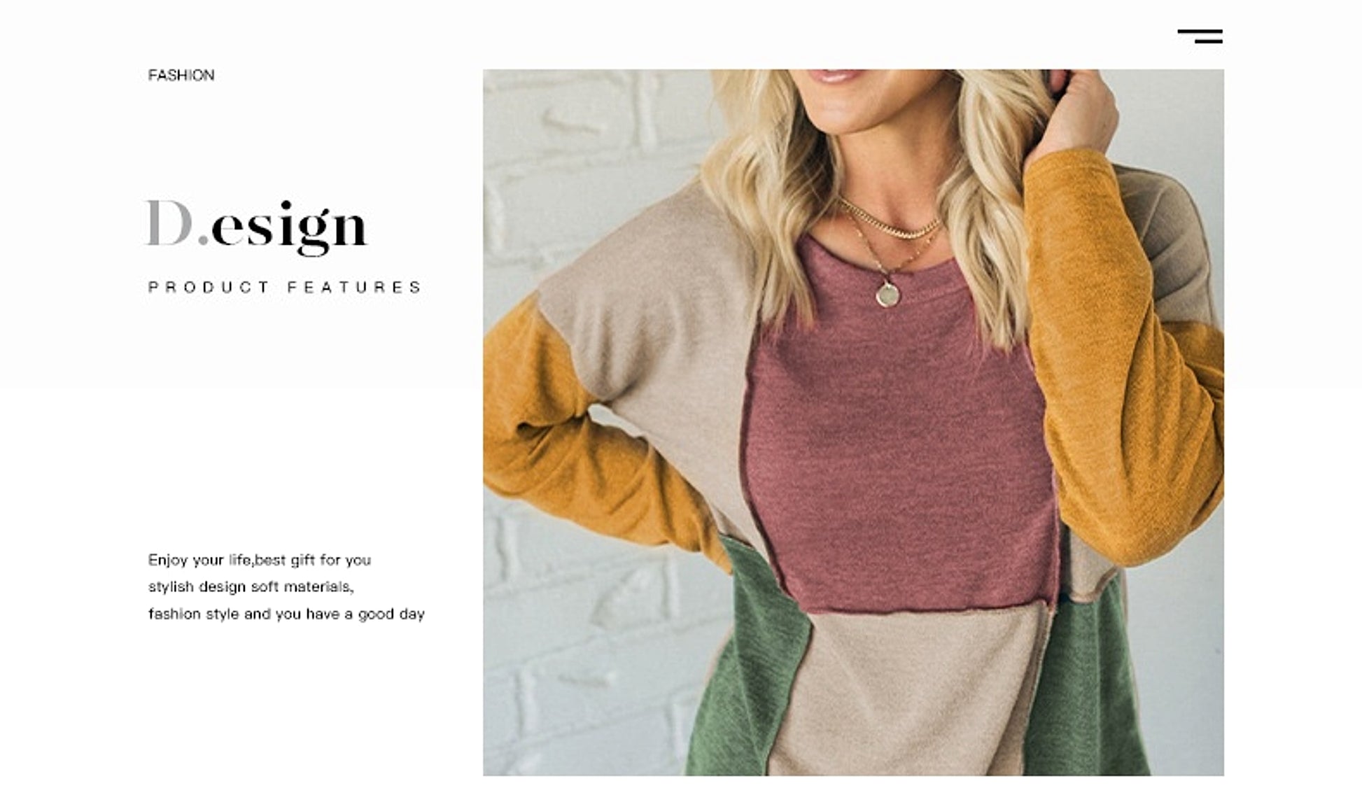Women's Knitted Round Neck Irregular Contrast Color Long Sleeves Casual Top T-shirt - enhanced image 5