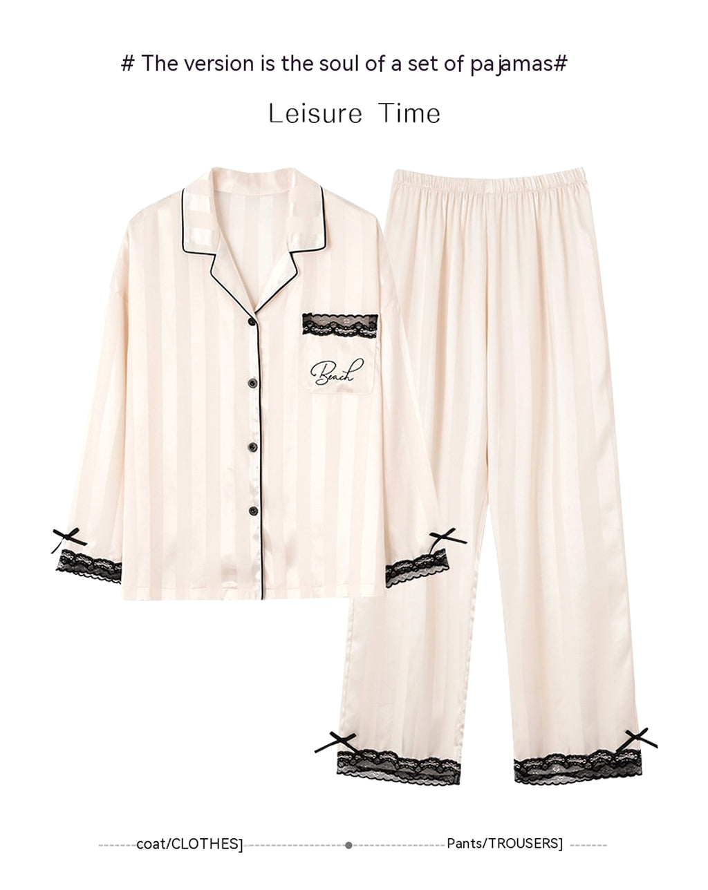 Women's Long-sleeved Ice Silk Thin Homewear Pajamas - enhanced image 5