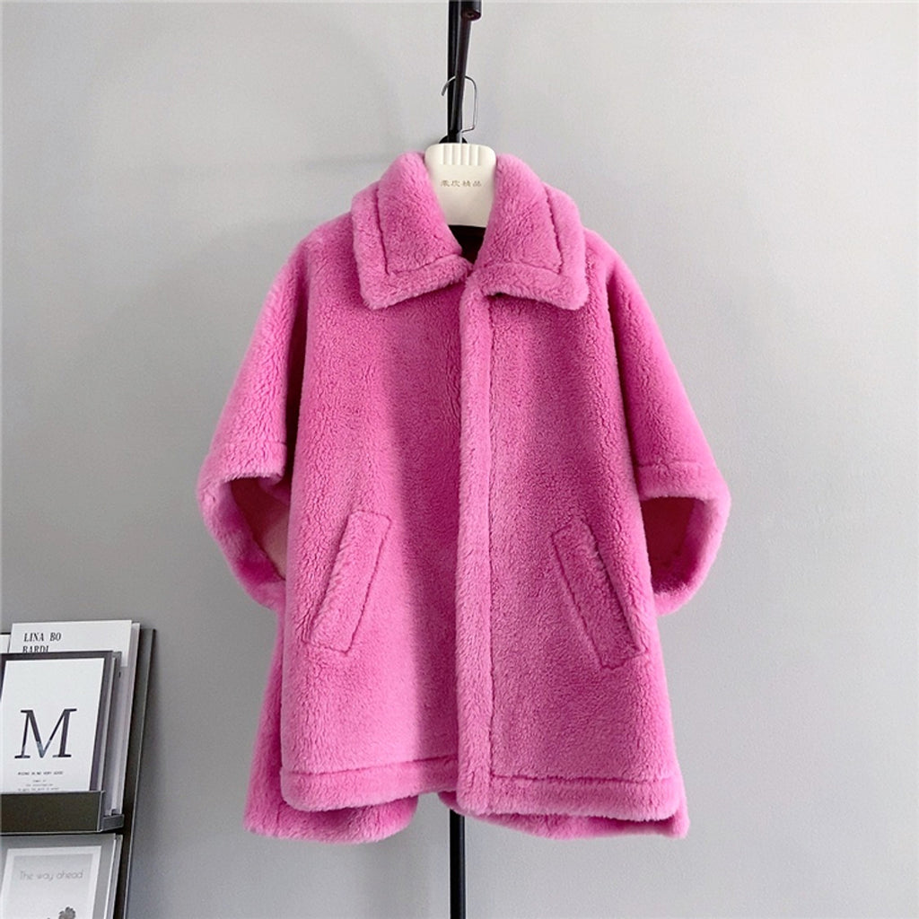 Women's Mid-length Loose Batwing Sleeve Lamb - enhanced image 5