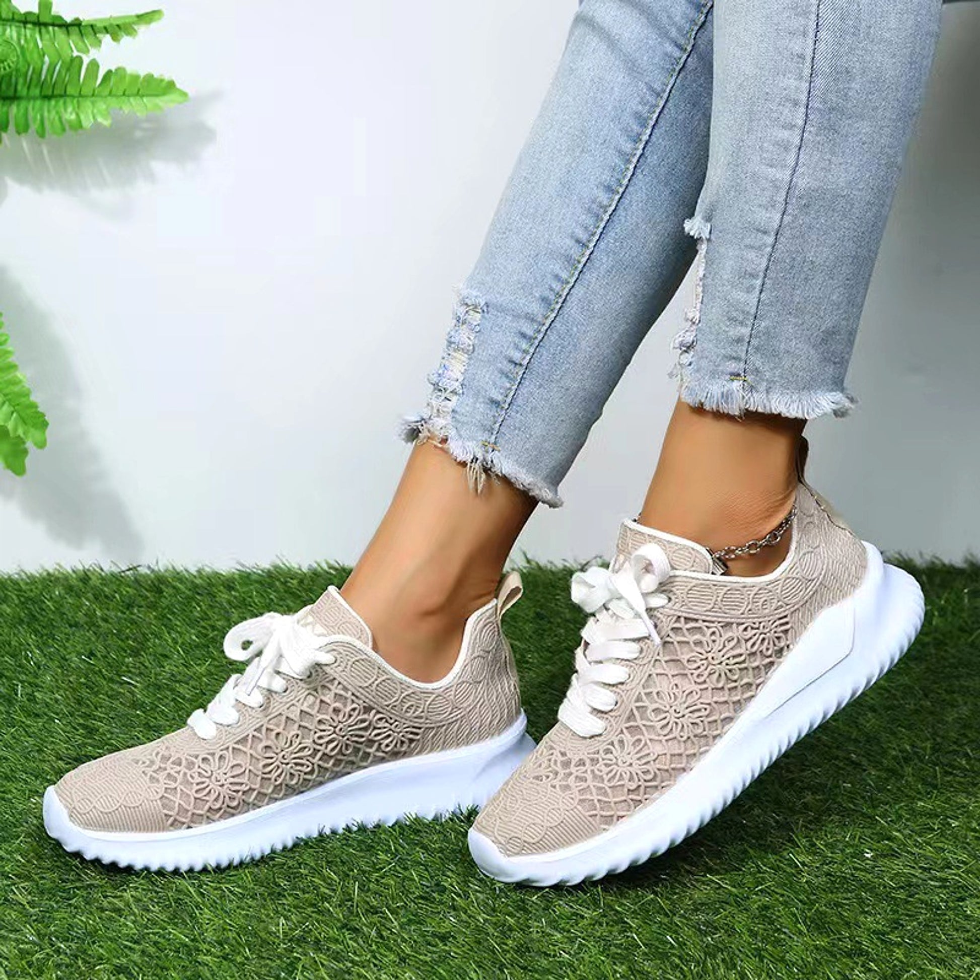 BlossAir™ Glowwalk Edition – Hollow Lace-up Women’s Sneakers with UV Reactive Effect - enhanced image 5
