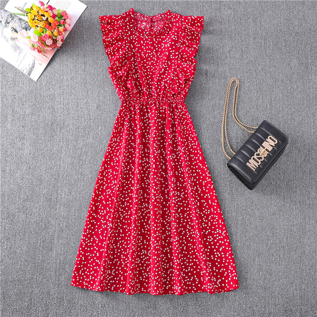 Women's Polka Dot Chiffon Loose And Versatile Dress - enhanced image 5