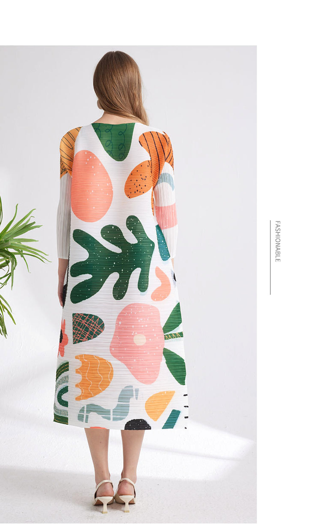 Women's Printed Niche Comfortable Pleated Fashion Dress - enhanced image 5