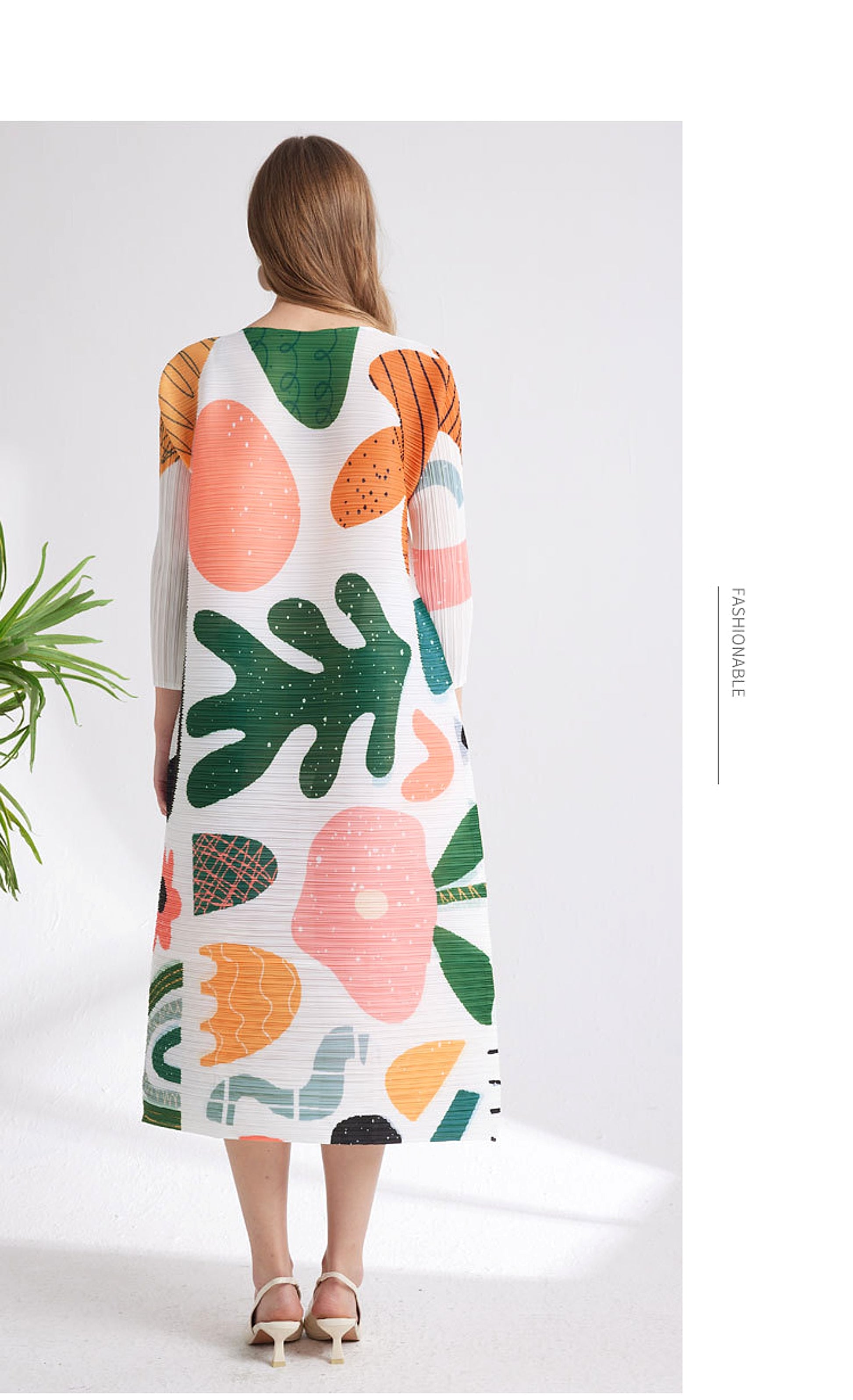Women's Printed Niche Comfortable Pleated Fashion Dress - enhanced image 5