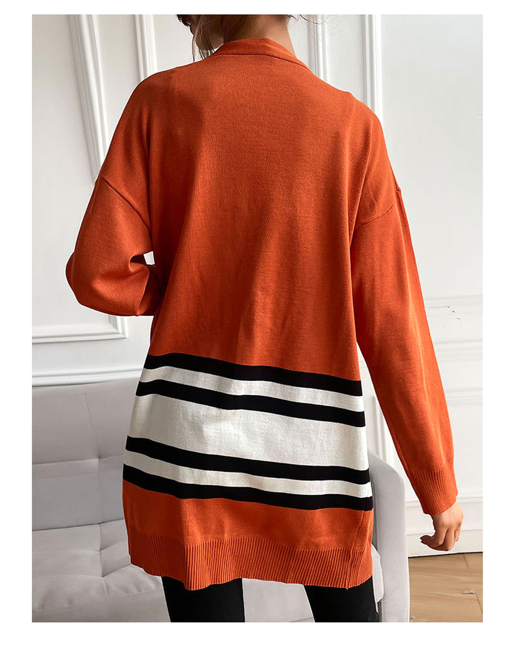 Women's Thin Loose And Thin Knitted Long-sleeved Sweater Coat - enhanced image 5