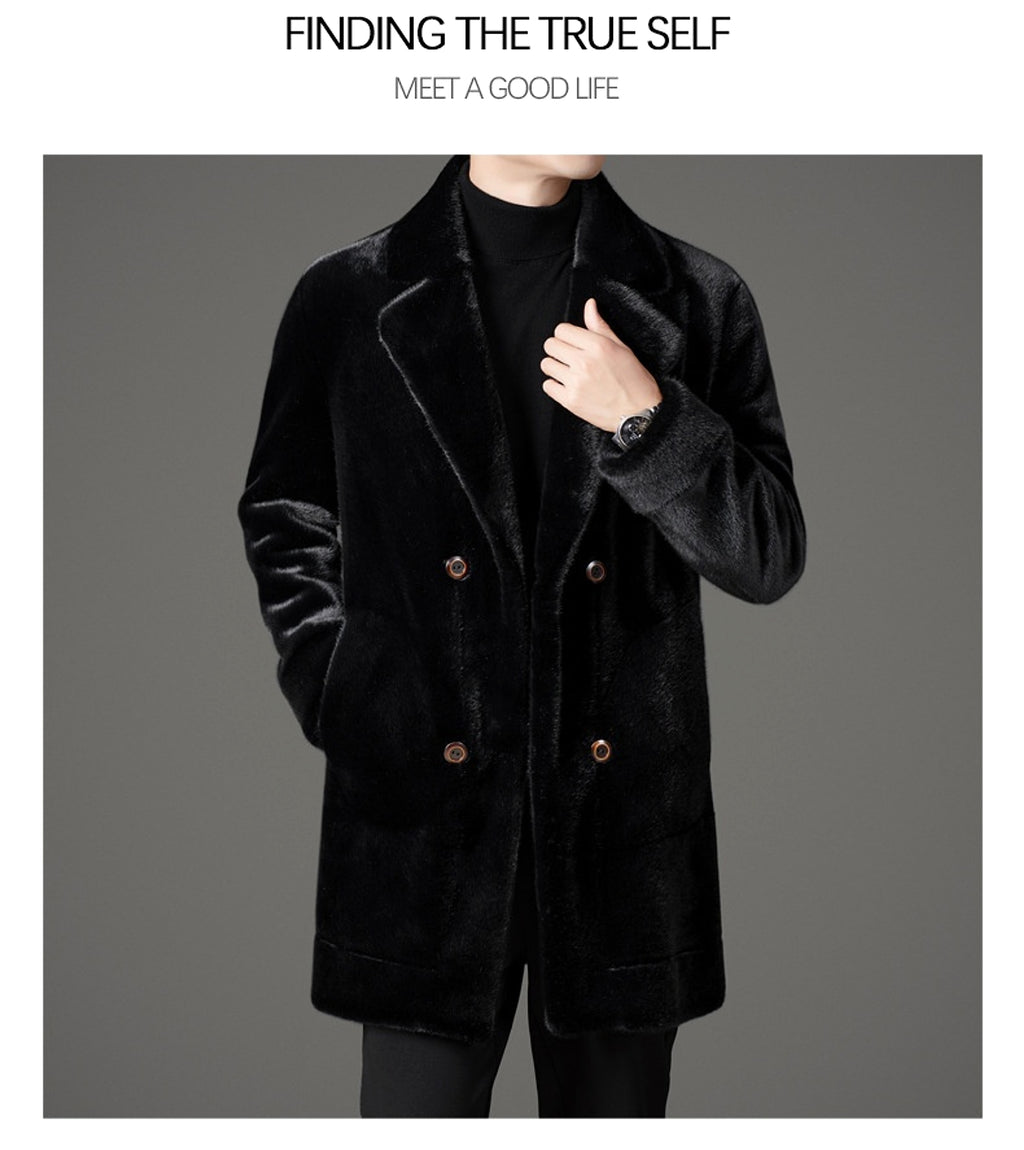 Xuelan Mink Fur Warm Coat On Both Sides Jacket Ment - enhanced image 5
