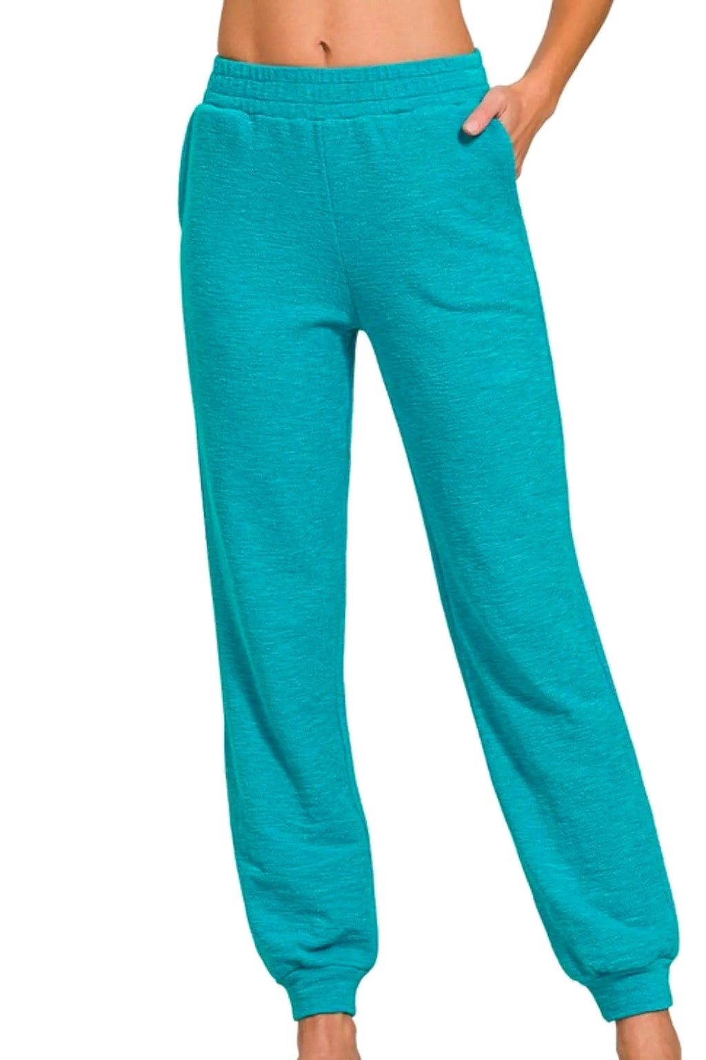 Zenana Cotton Slub Jogger Pants - enhanced image 5