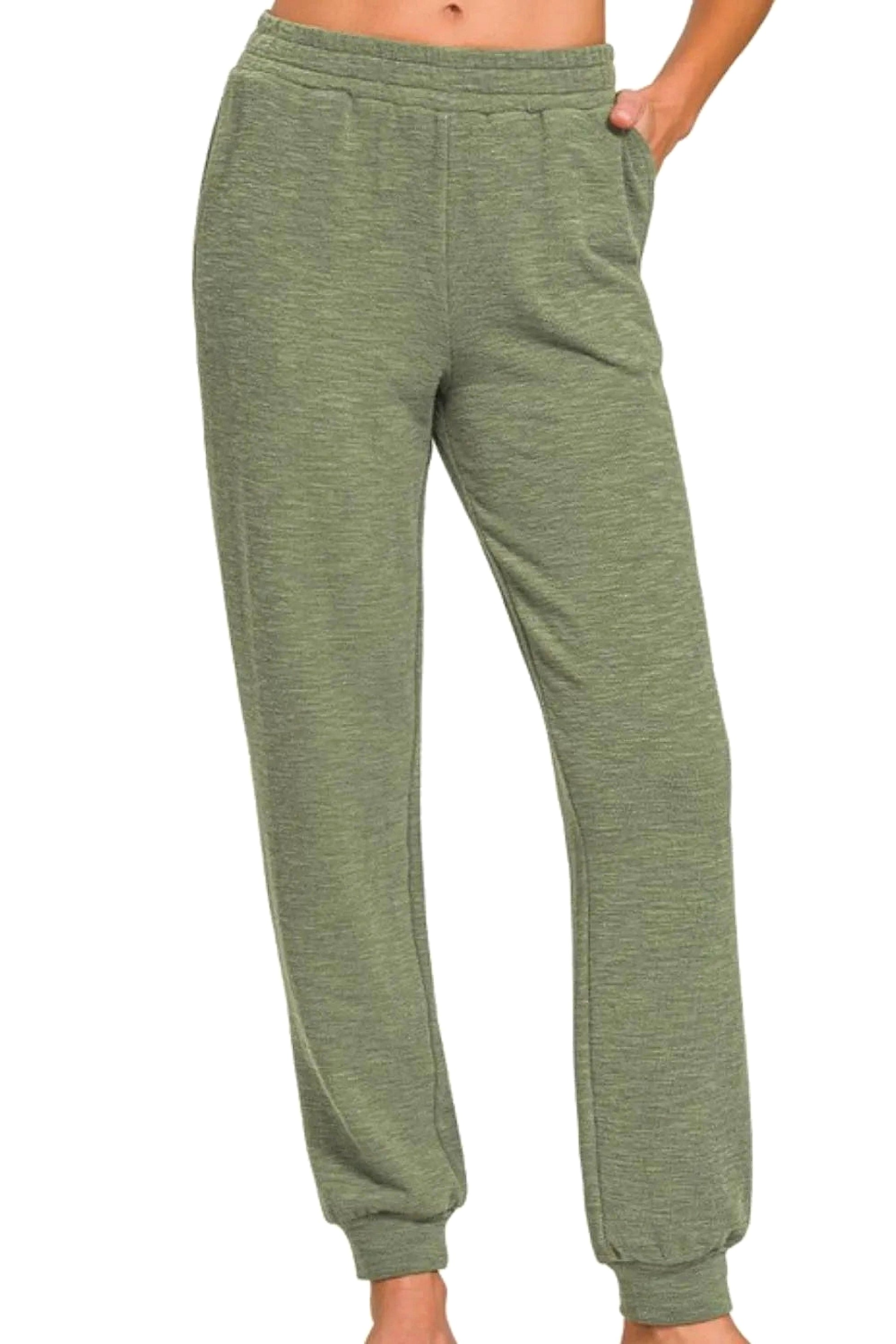 Zenana Cotton Slub Jogger Pants - enhanced image 5