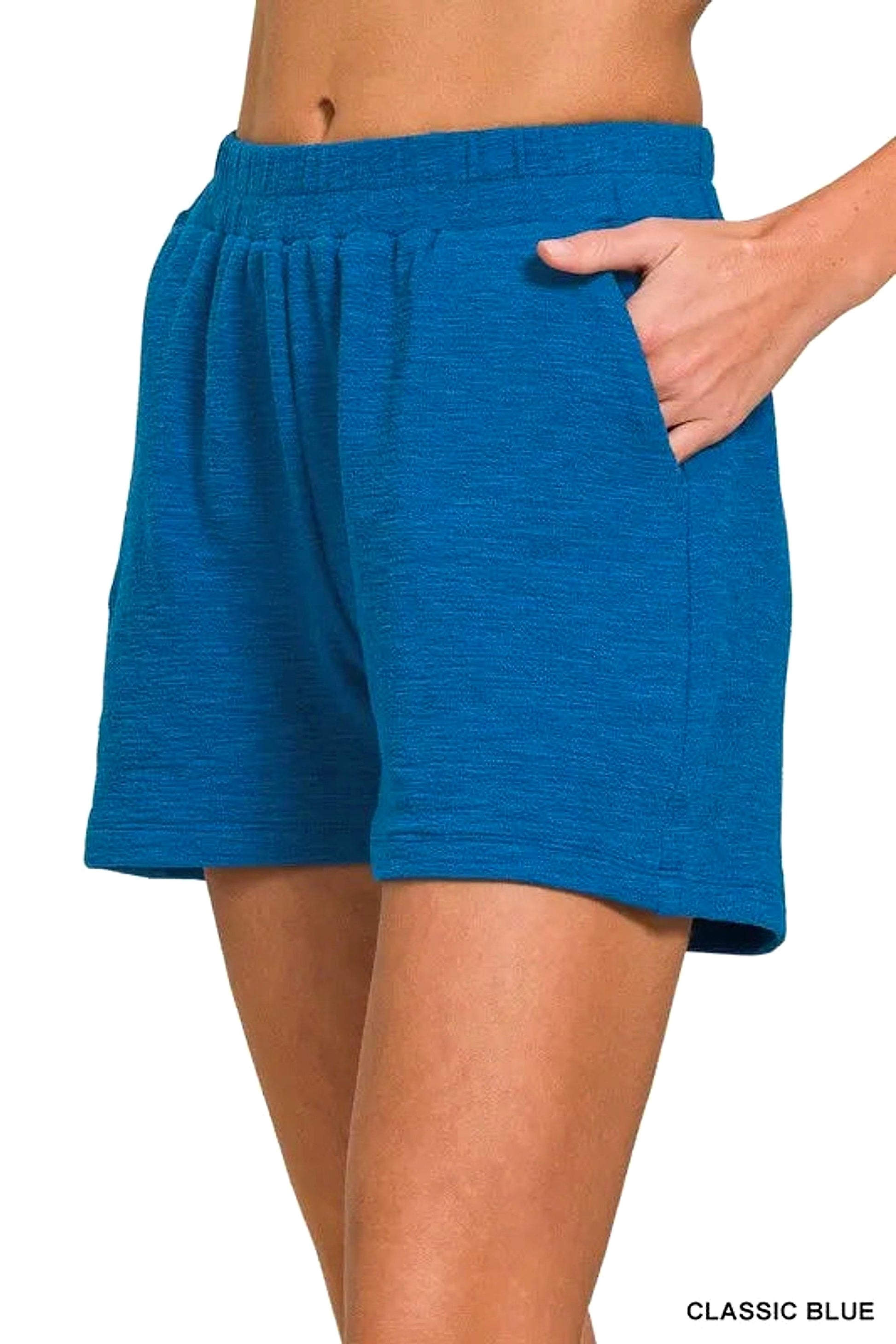 Zenana Cotton Slub Shorts - enhanced image 5