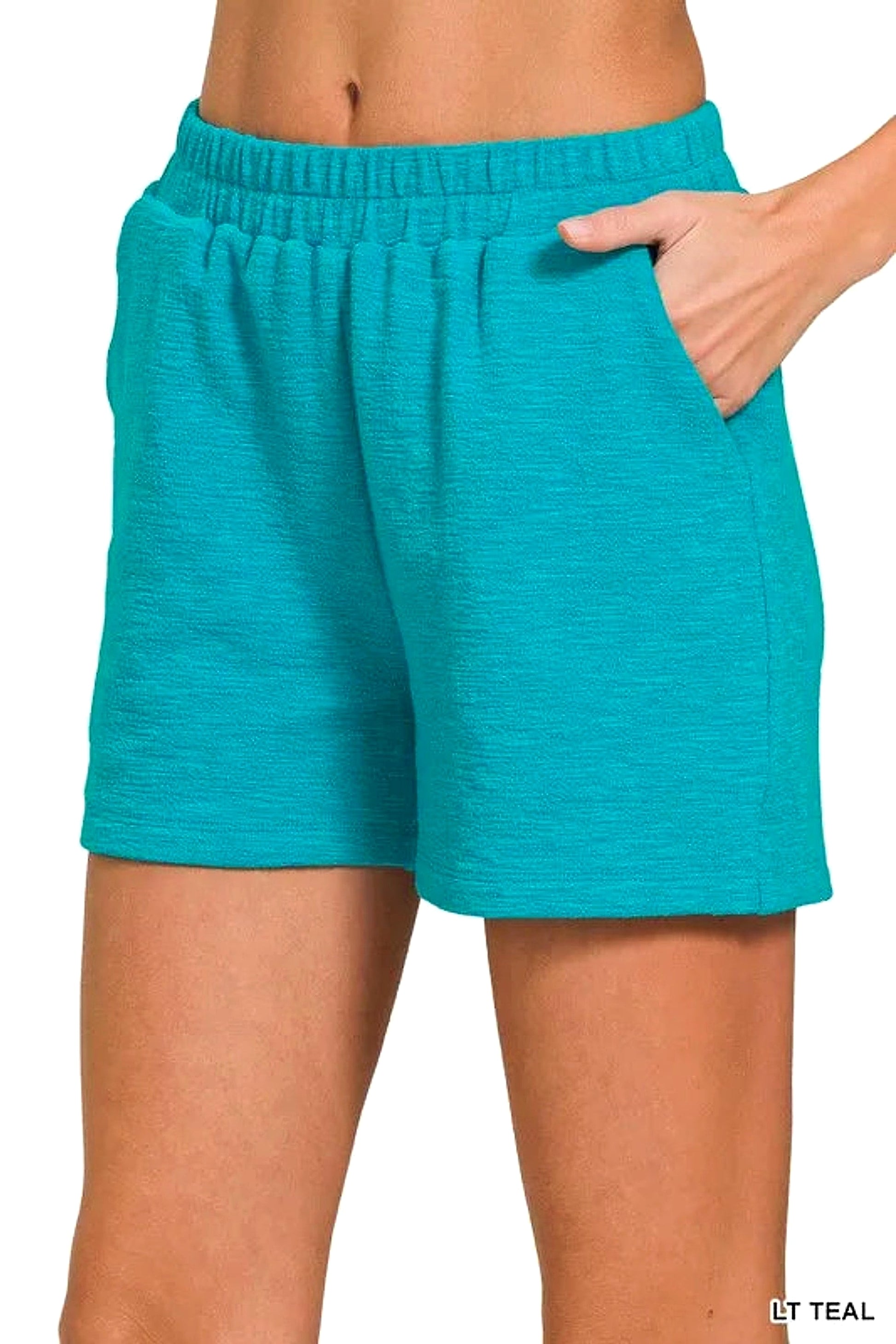 Zenana Cotton Slub Shorts - enhanced image 5