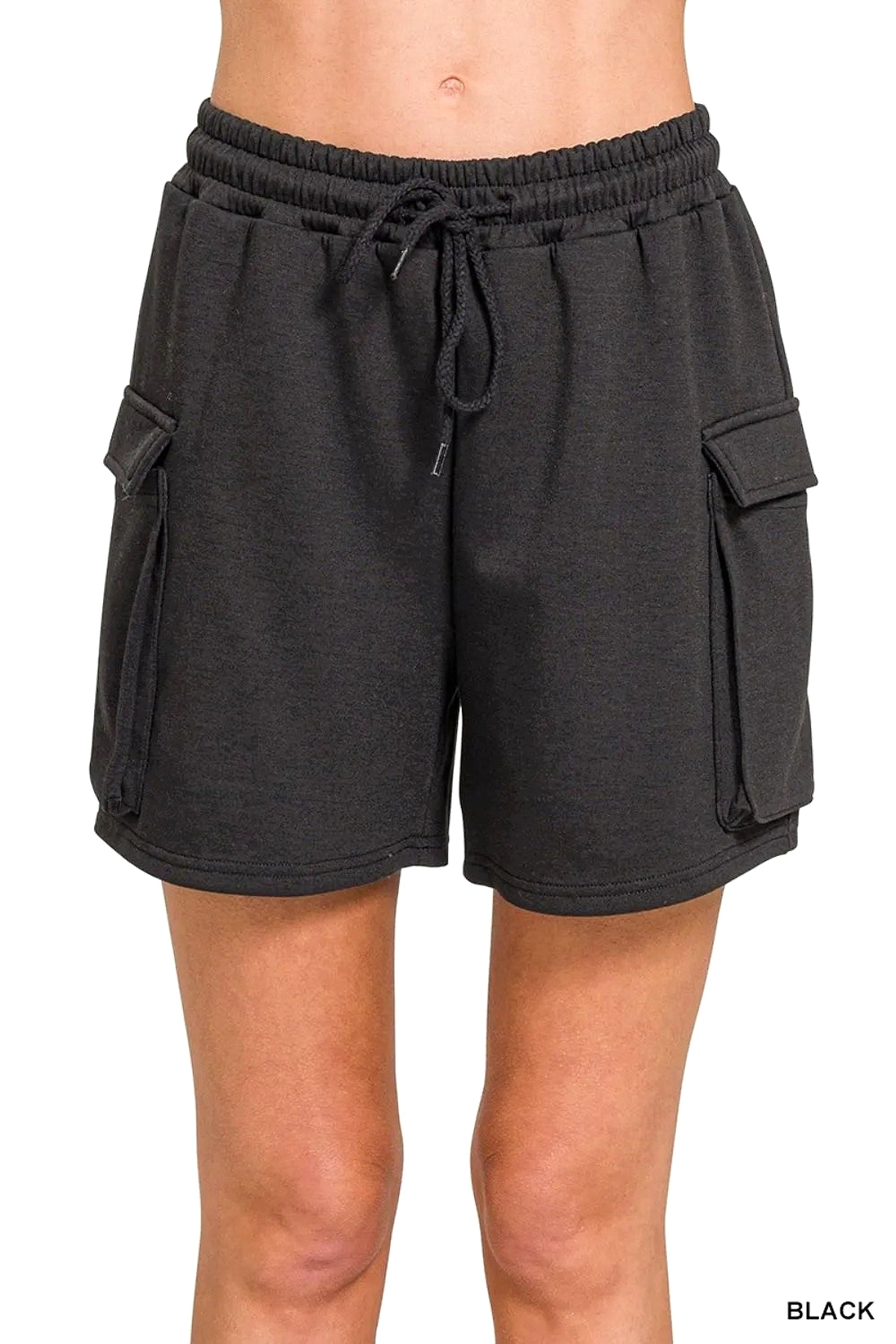Zenana Scuba Thigh Pocket Shorts - enhanced image 5