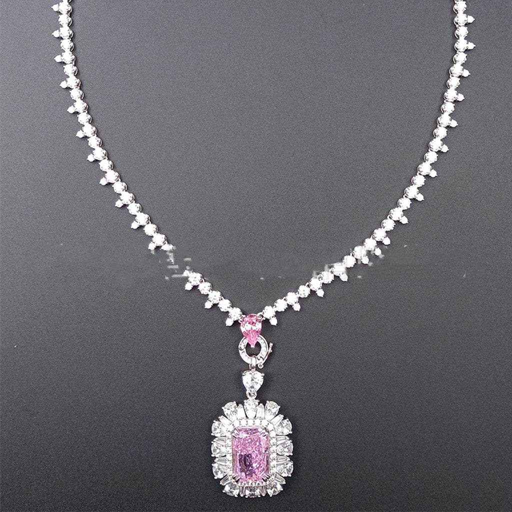 Zhou Hengfu Jewelry S925 Silver Cubic Zirconia Necklace Necklace Women - enhanced image 5