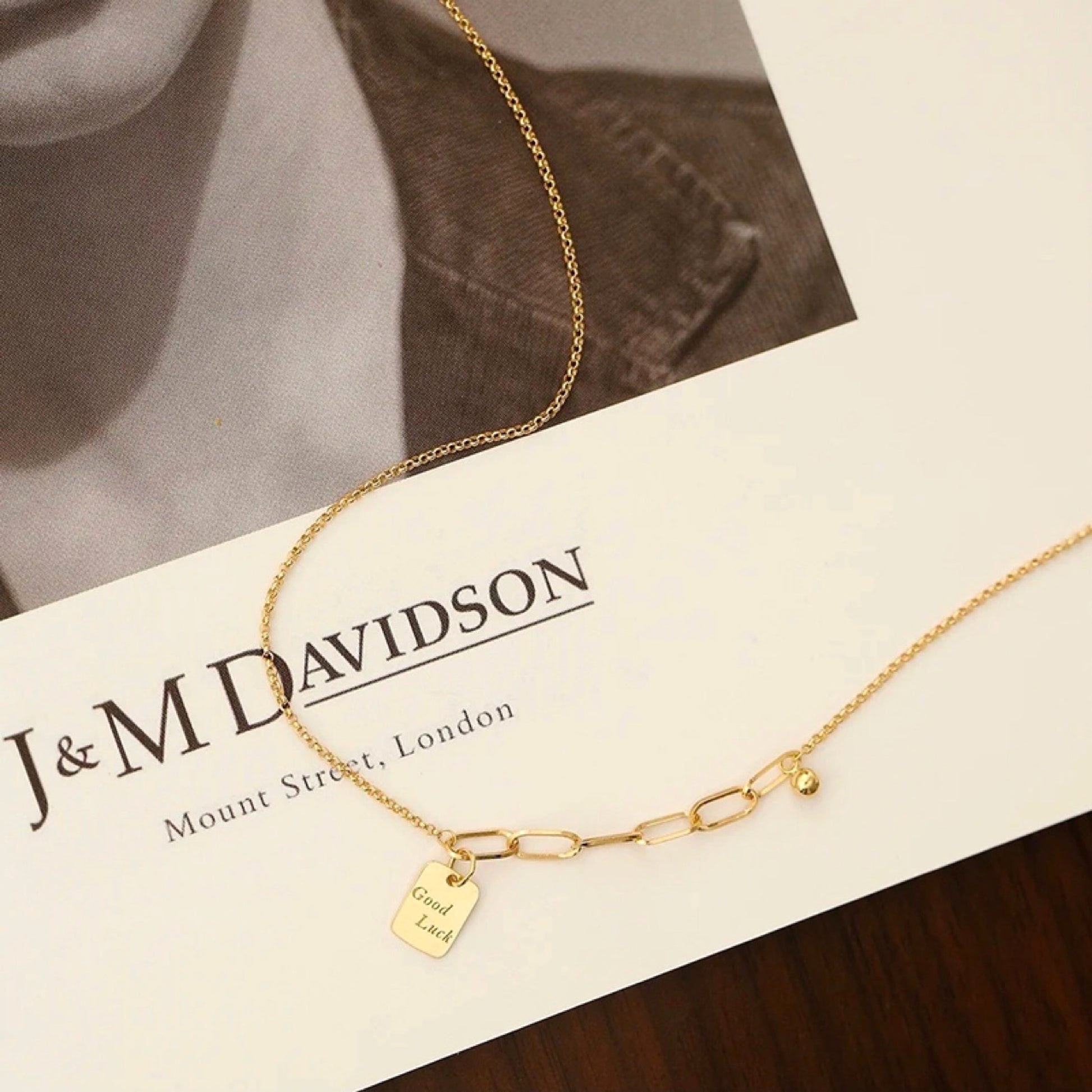 18K Gold Square Necklace Bracelet For Women - enhanced image 6