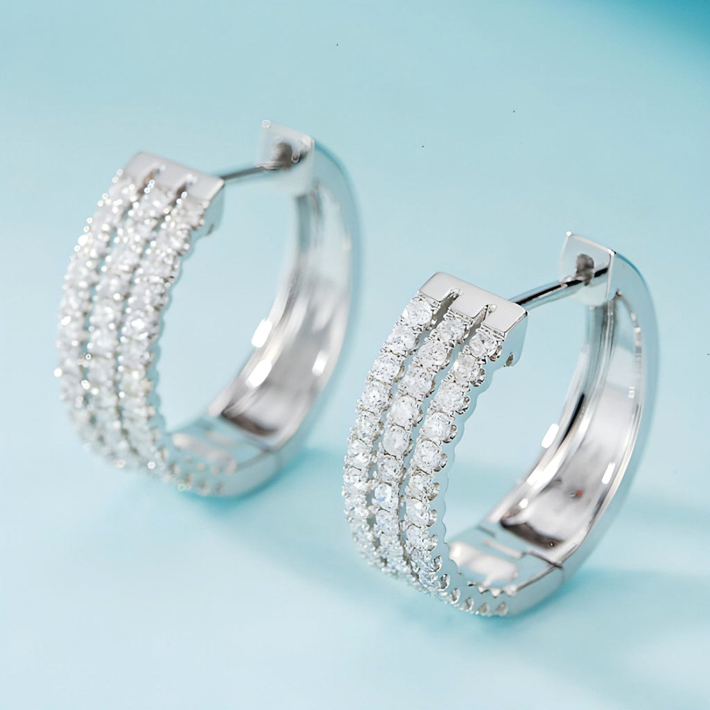 Eternal Elegance 18K Diamond Earrings in Platinum - enhanced image 6