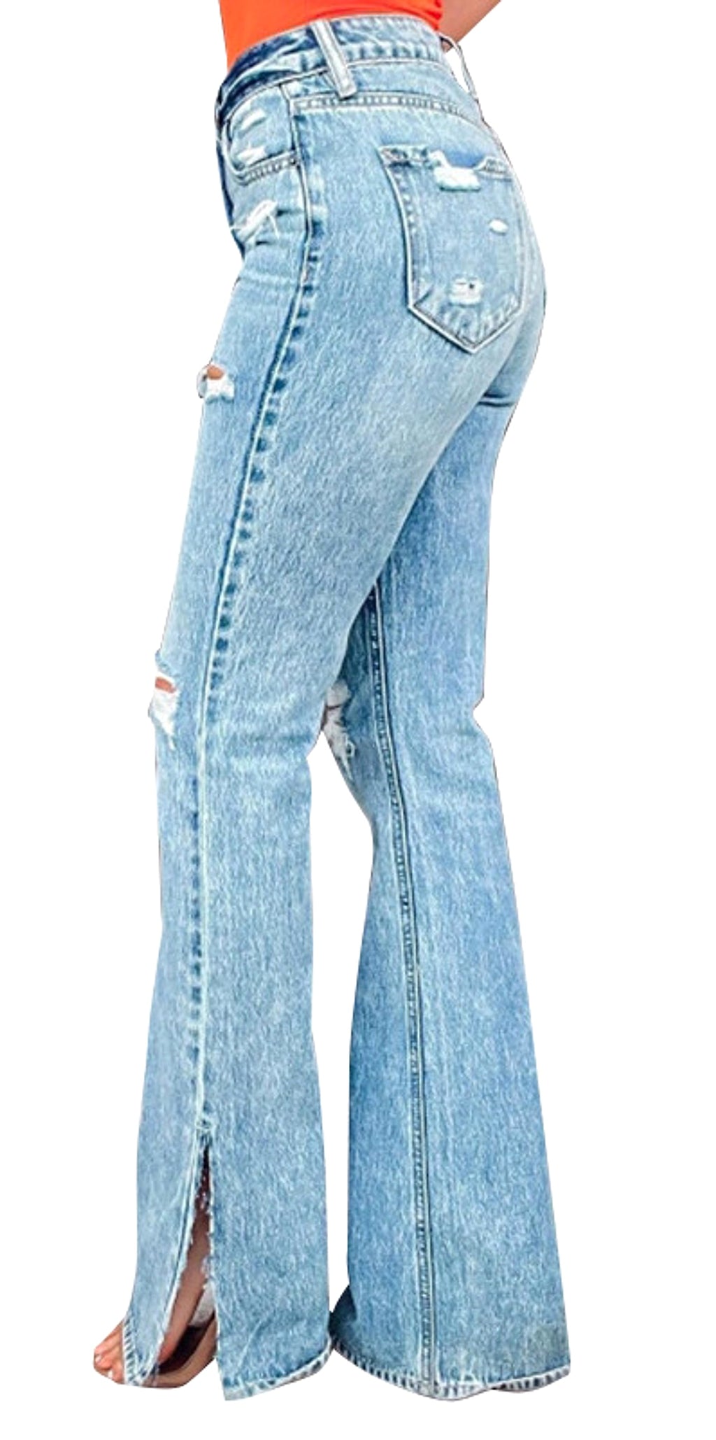25 Edition – High Waist Ripped Split Stretch Jeans for Women - enhanced image 6