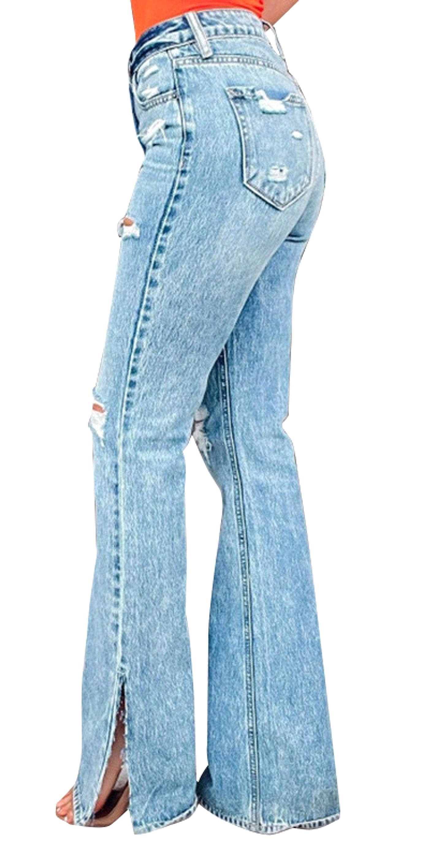 25 Edition – High Waist Ripped Split Stretch Jeans for Women - enhanced image 6