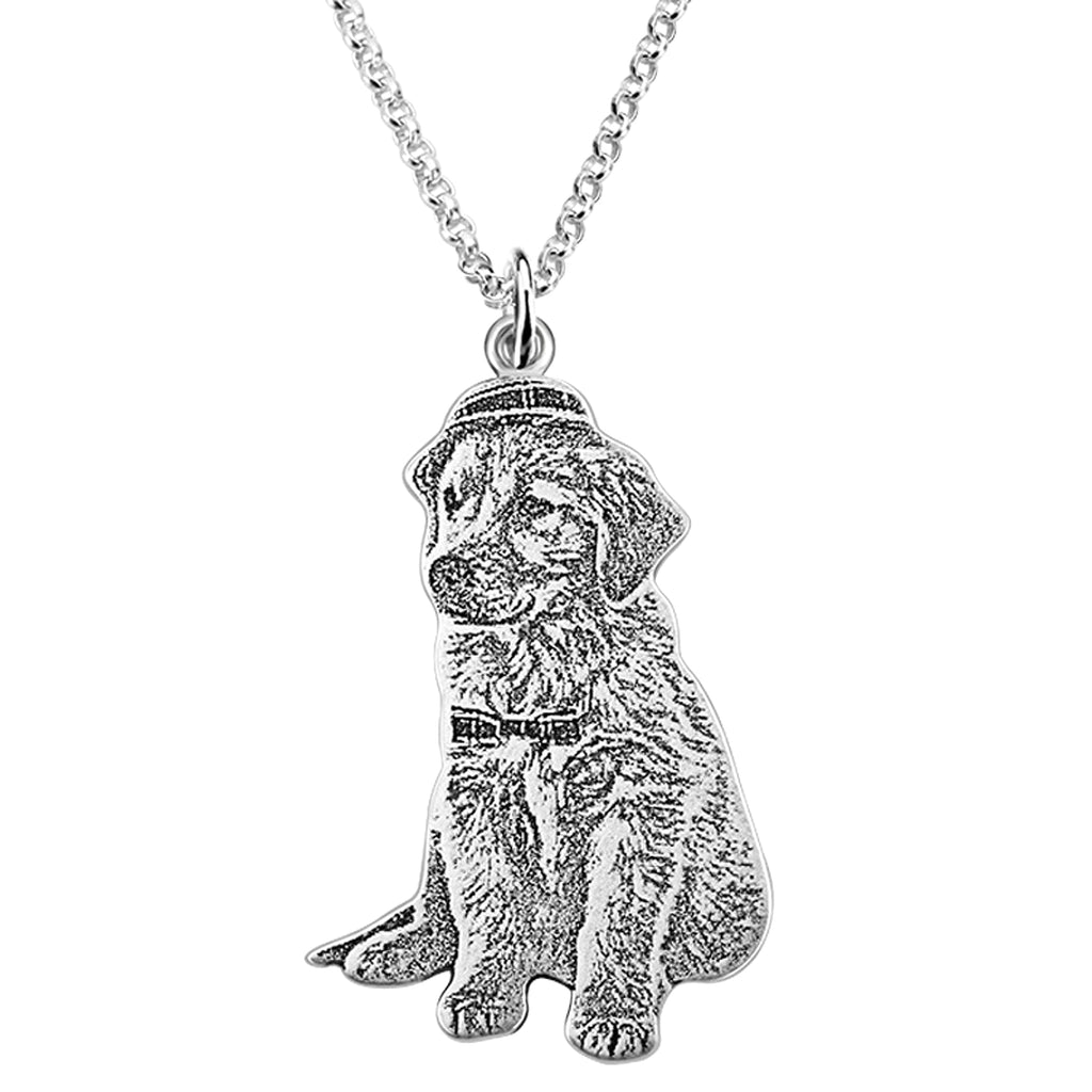 925 Silver Custom Cat And Dog Animal Photo Necklace - enhanced image 6