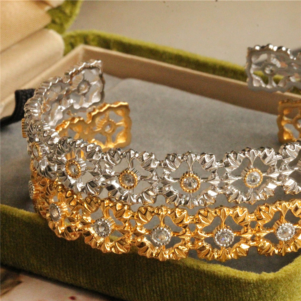 925 Silver Gold Plated Openwork Bracelet - enhanced image 6