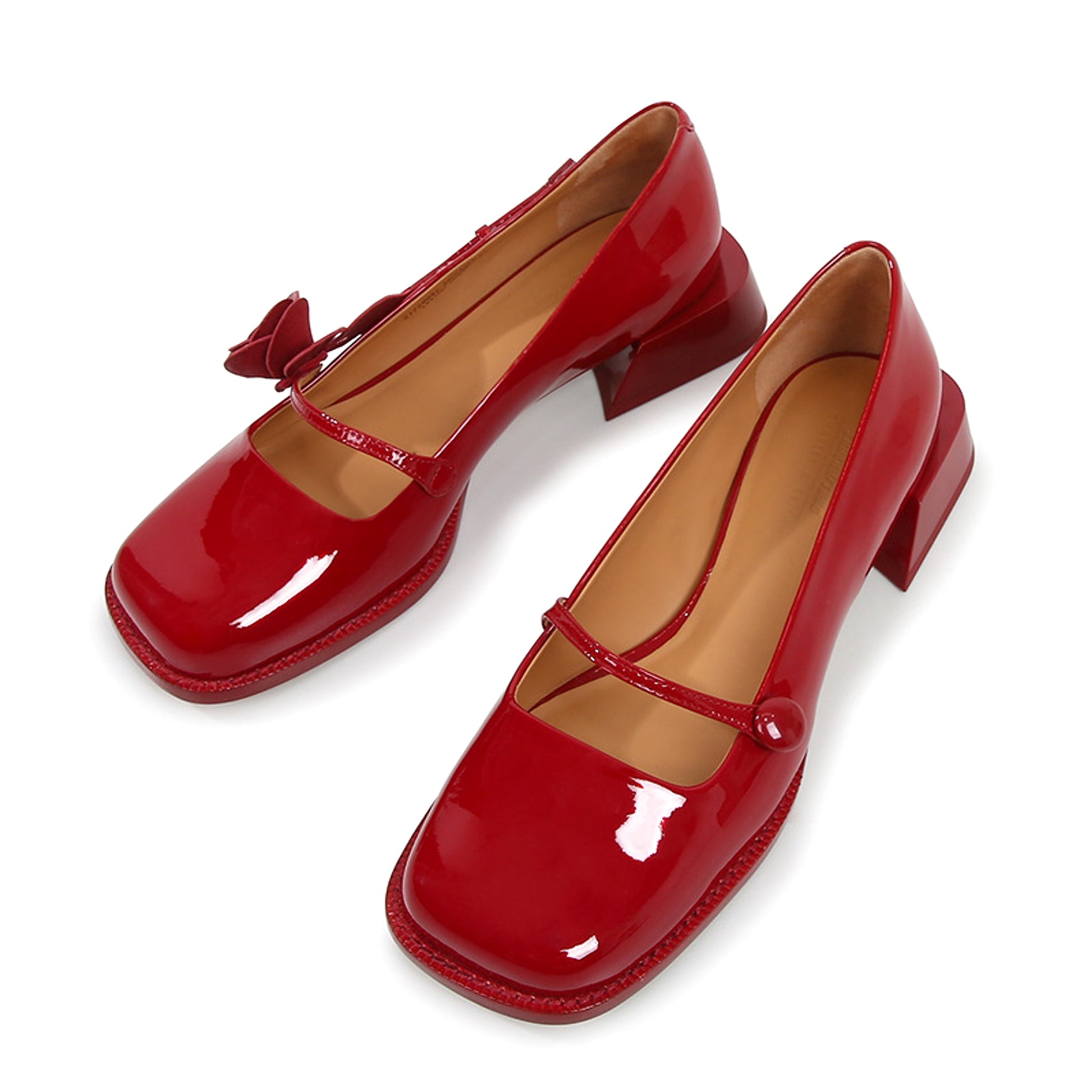 A Rose Single Shoe Square Toe Low-heel Bridal Shoes - enhanced image 6