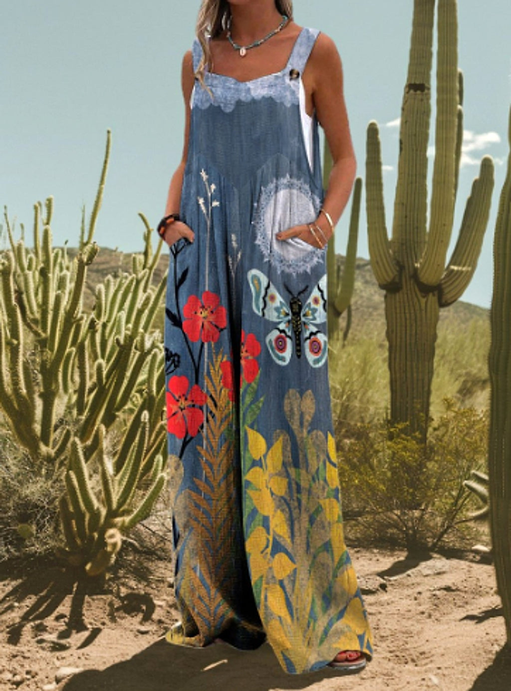 Abstract Printing Fashion Jumpsuit - enhanced image 6
