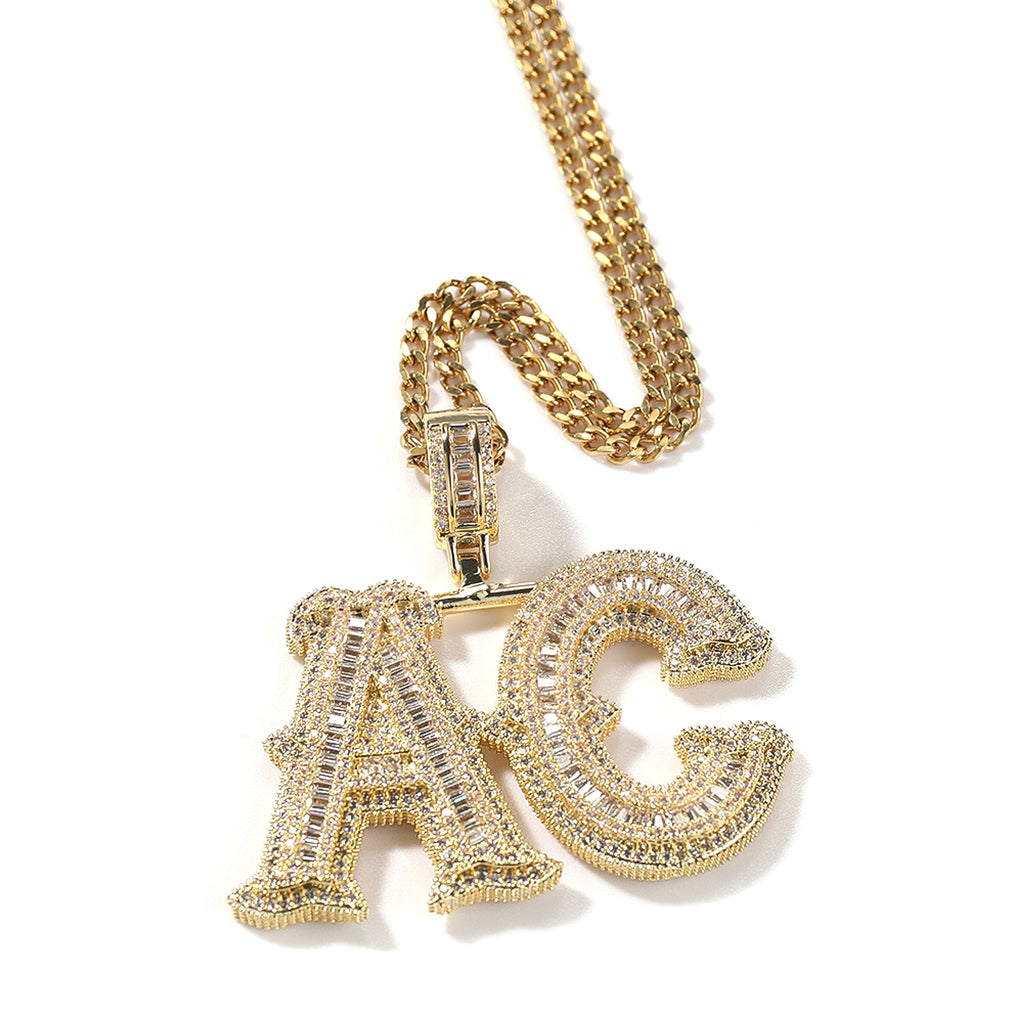 Hip-Hop Iced Out Alphabet Pendant Necklace – Bling Statement Jewelry - enhanced image 6