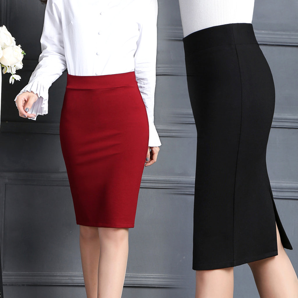 Autumn And Winter Professional Suit Work Skirt Bag Hip Skirt Elastic Slim Skirt - enhanced image 6