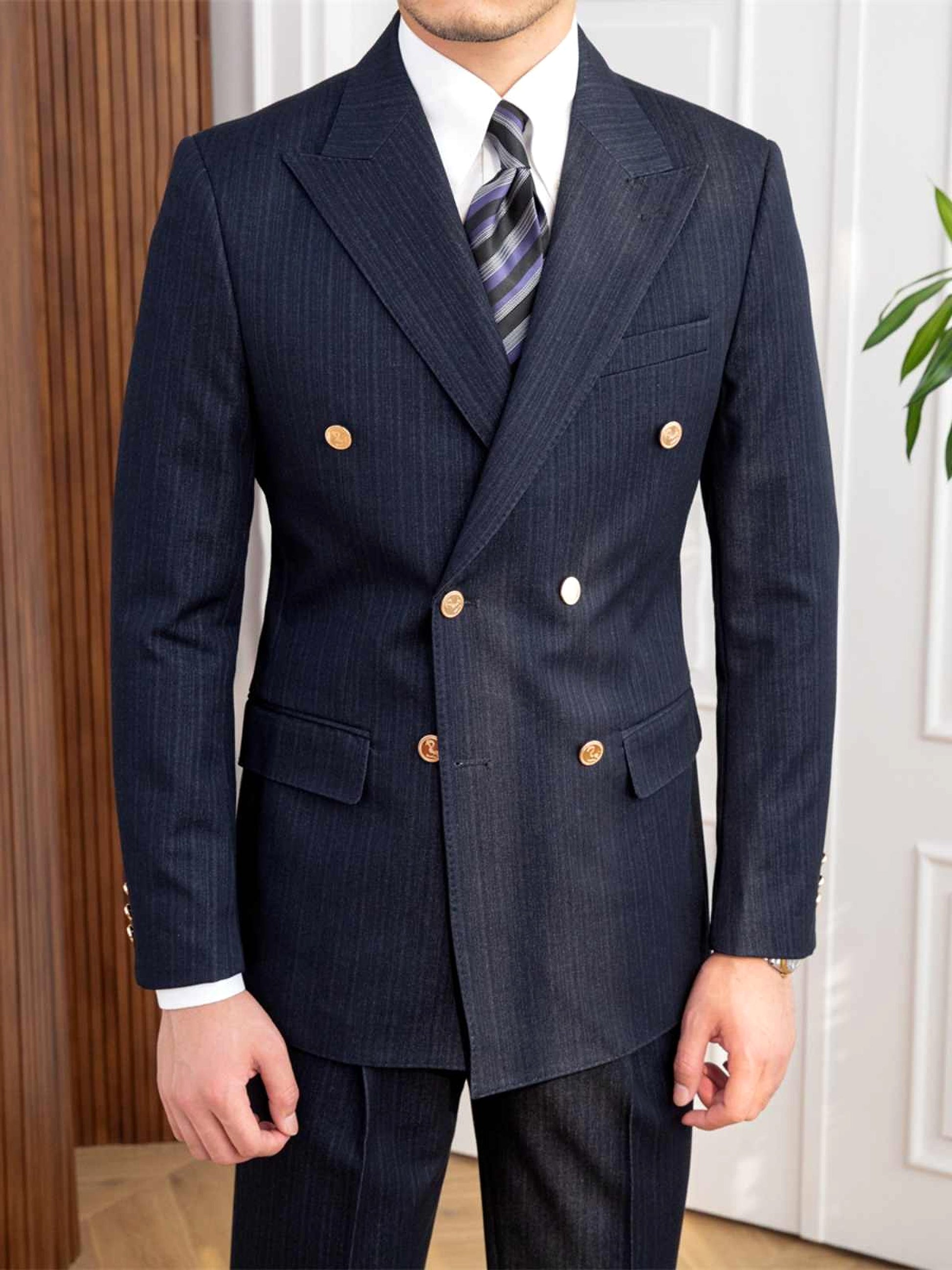 Gentluxe™ – Autumn Double-Breasted Slim Fit Suit - enhanced image 6