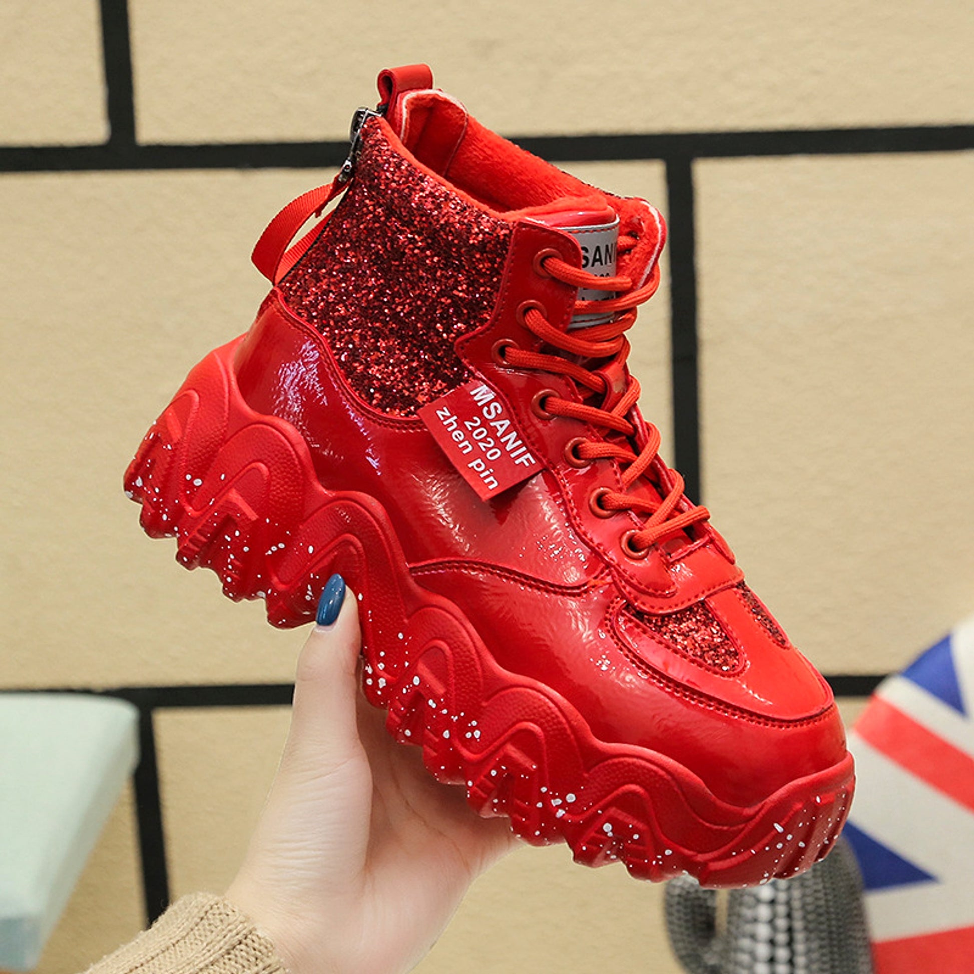 Big wavy snowflake daddy shoes women - enhanced image 6